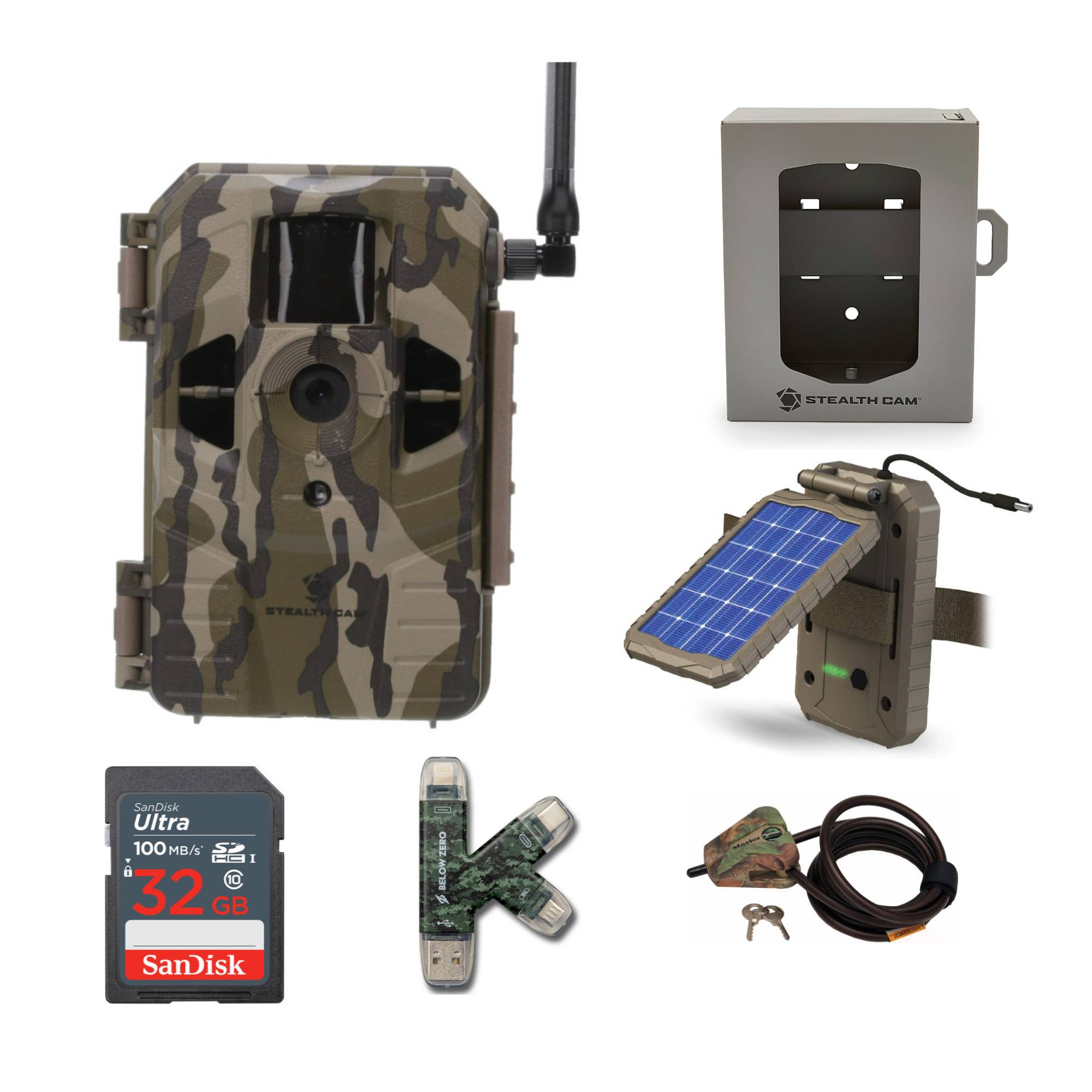 Stealth Cam Connect Cellular Trail Camera (Verizon) Super Security and Power Bundle