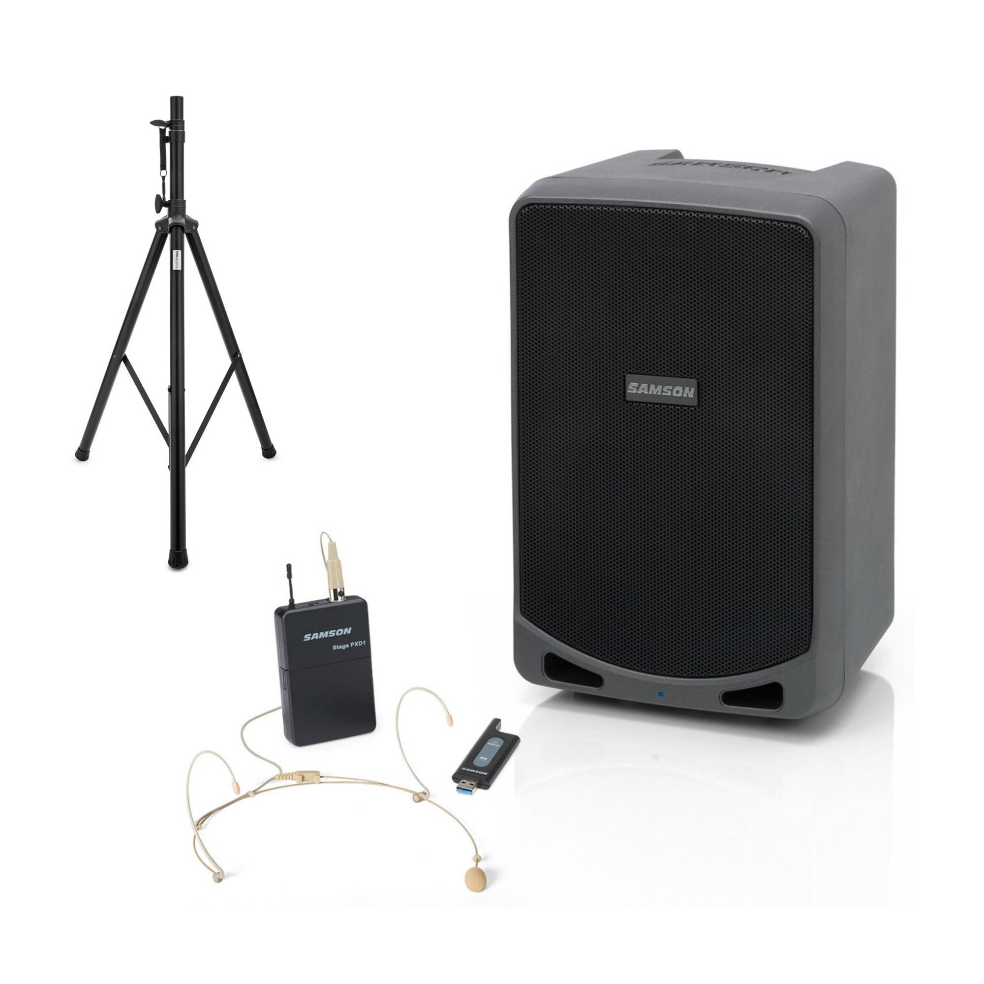 Samson Expedition XP106wDE Rechargeable PA System with Wireless Microphone and Bluetooth and Stand