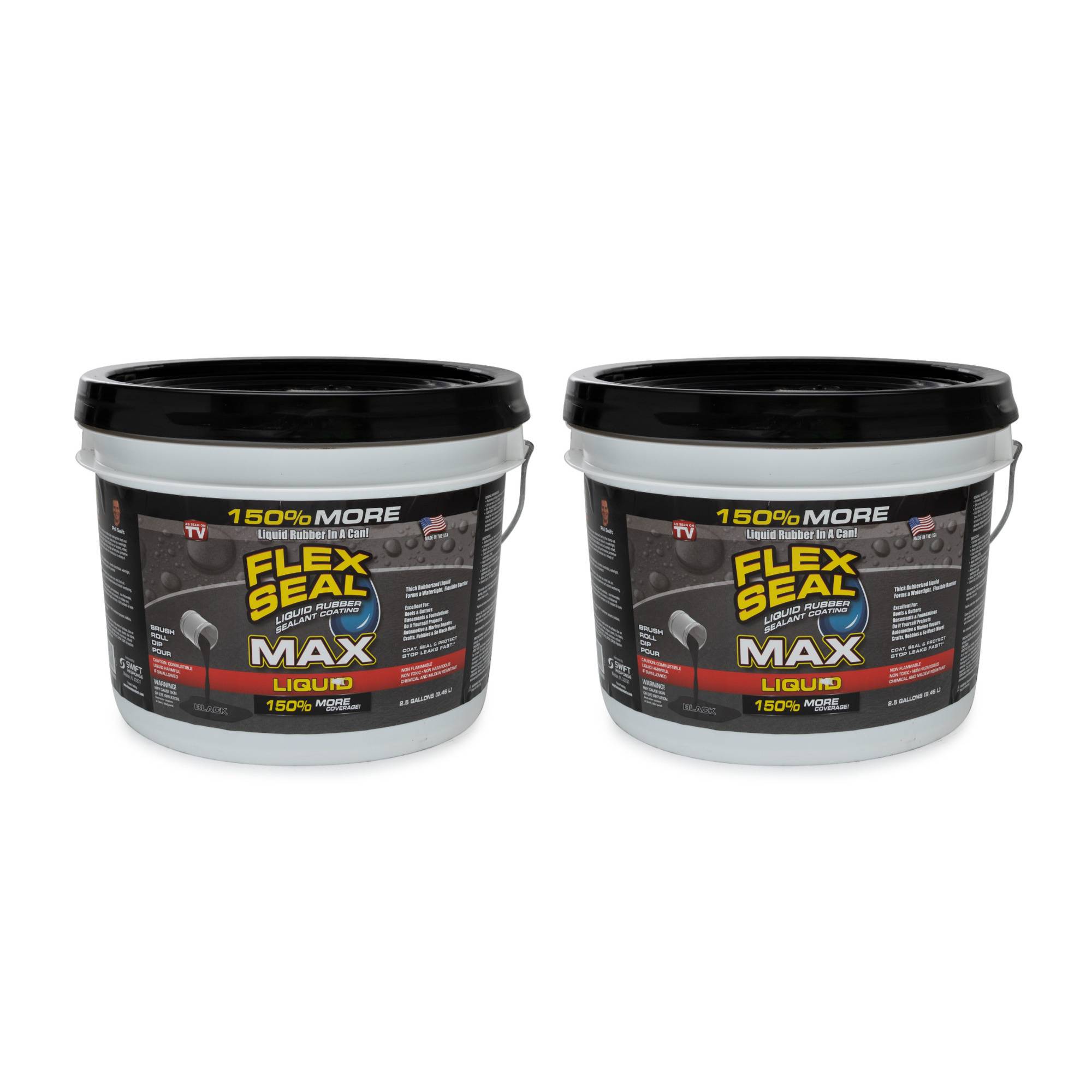 Flex Seal Liquid Max Bundle (2.5-Gallon, Black, 2-Pack)