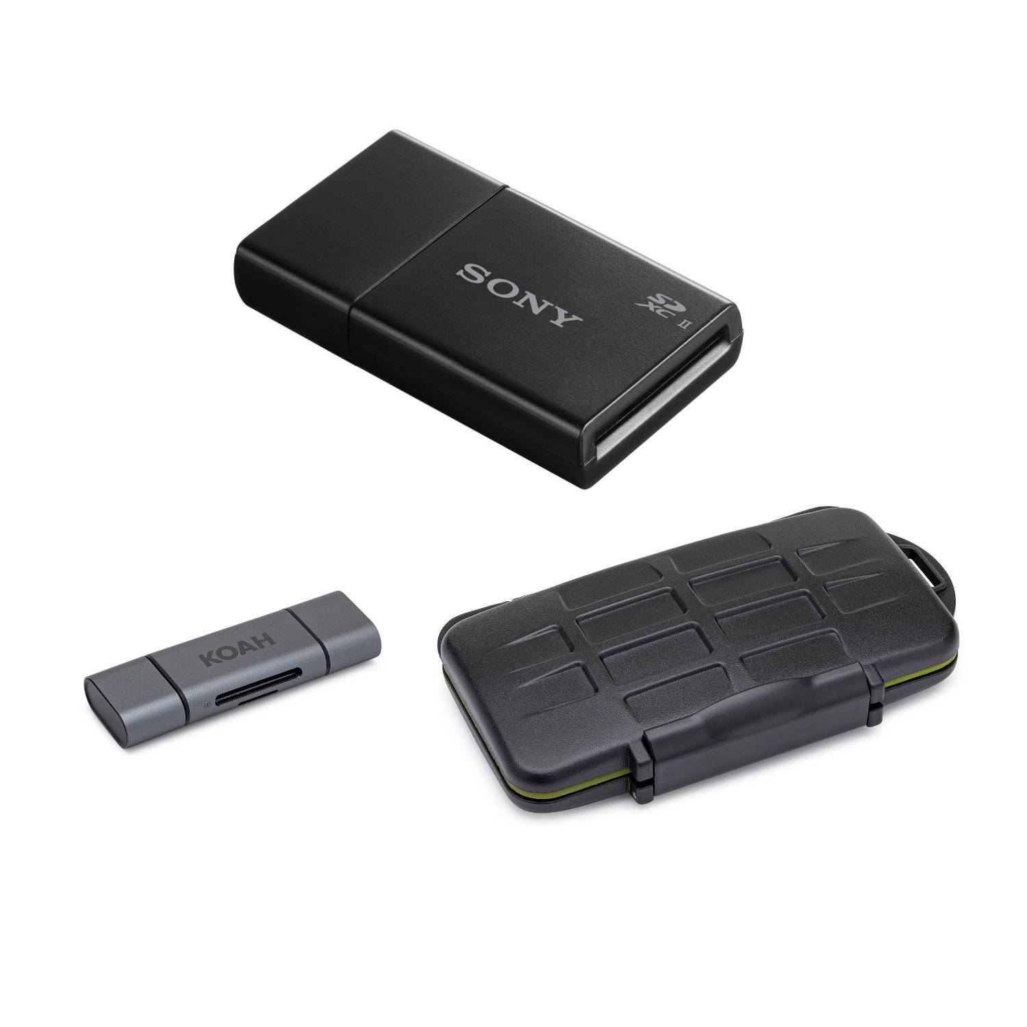 Sony UHS-II USB 3.1 SD Card Reader with Carrying Case and Card Reader Bundle