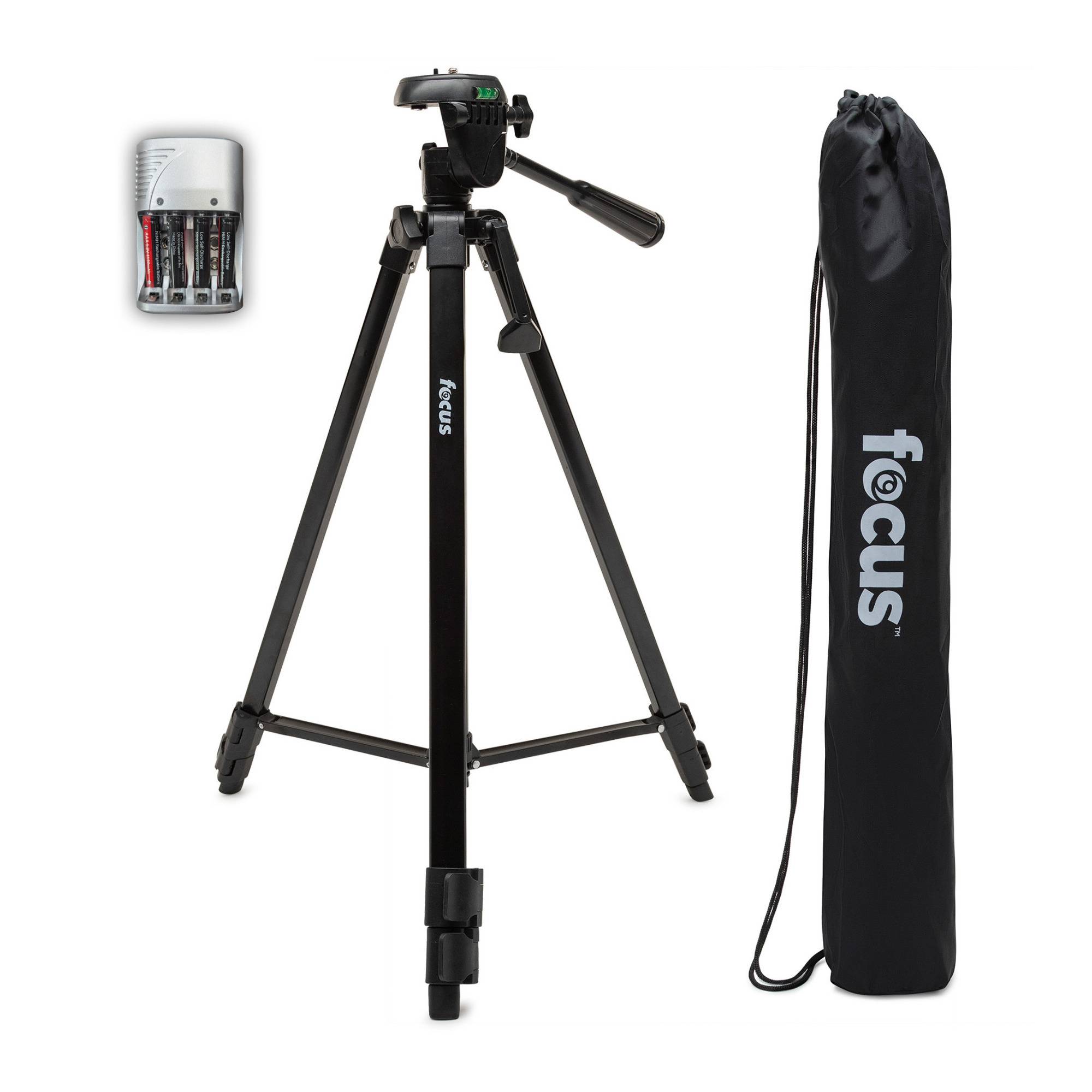 Focus Camera Travel DSLR Camera 59" Tripod Stand With Bag And Rechargeable Batteries