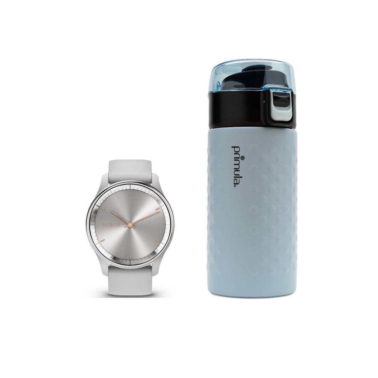 Garmin Vívomove Trend Hybrid Smartwatch (Silver/Stainless Steel) with 12-Ounce Steel Tumbler