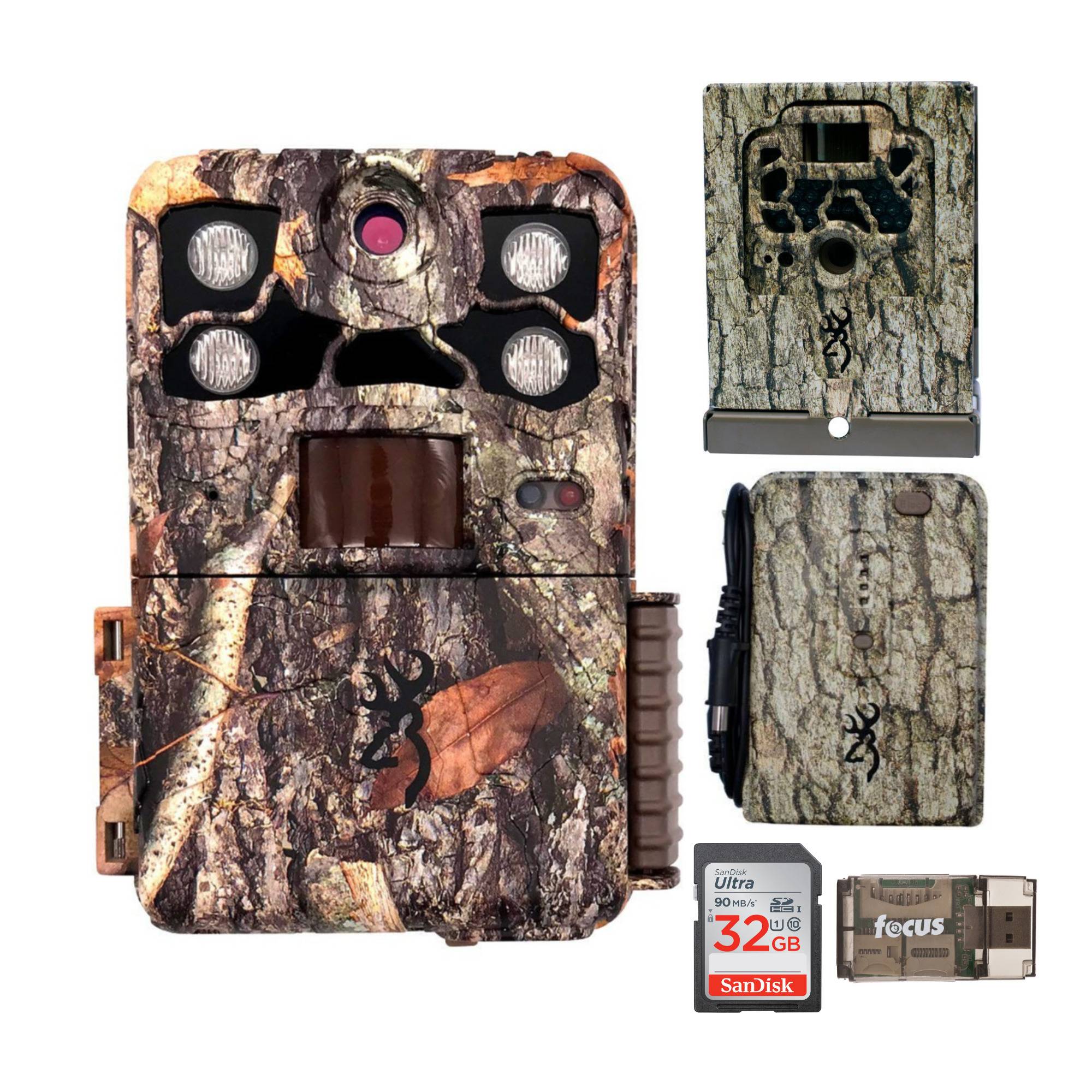 Browning Trail Cameras Recon Force Elite HP4 22MP Trail Camera with Battery Pack, Security Box, 32GB SD Card and Reader