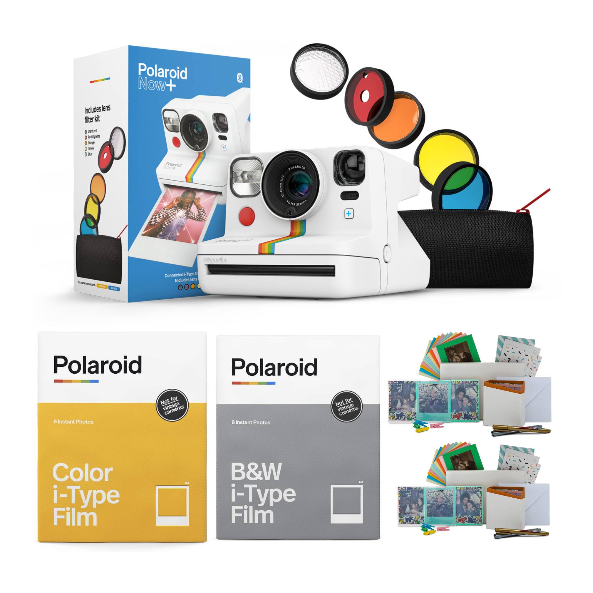 Polaroid NOW+ Instant Film Camera Deluxe with Color Instant Film and B&W Film Bundle