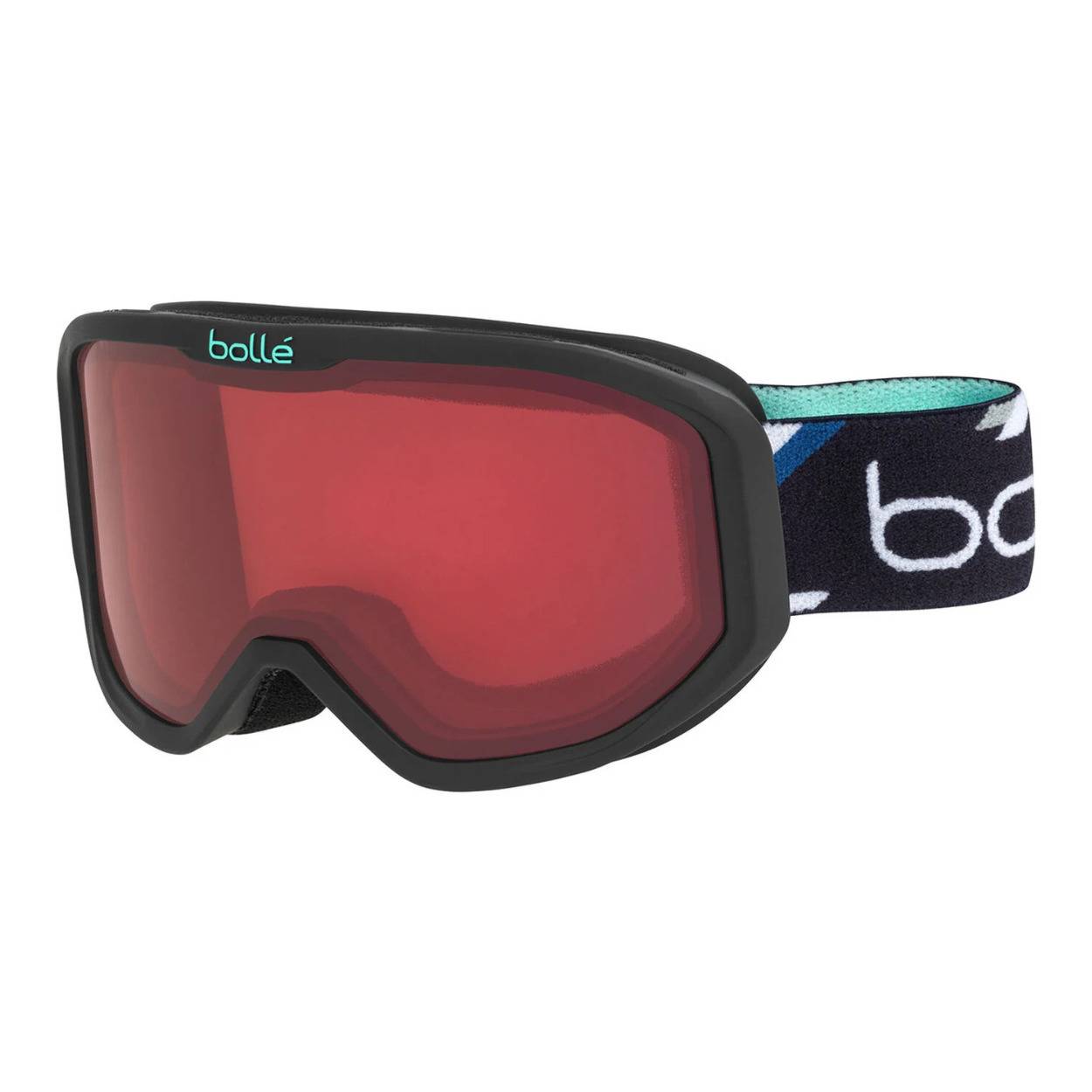 Bolle Goggles Inuk (Black Matte, Mint Stripe with Vermillion Lenses)