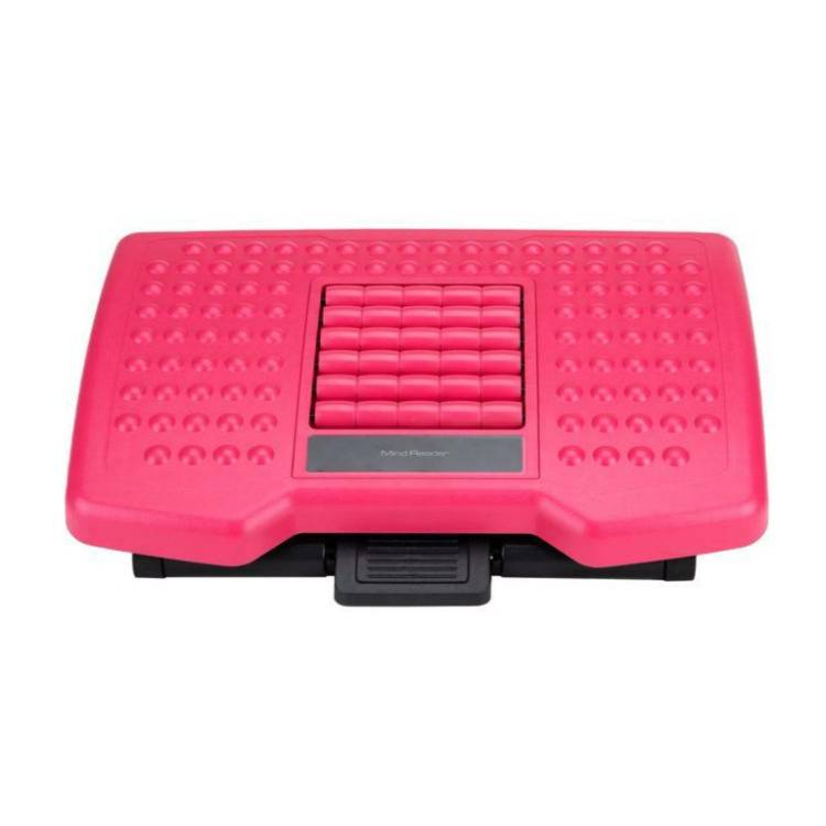 Mind Reader Adjustable Height Foot Rest with Rollers for Massage (Pink)