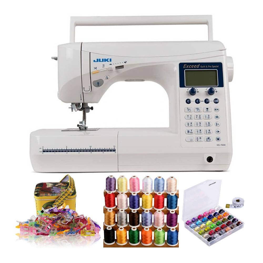 Juki HZL-F600 Full Sized Computer Sewing and Quilting Machine with Sewing Accessories Bundle