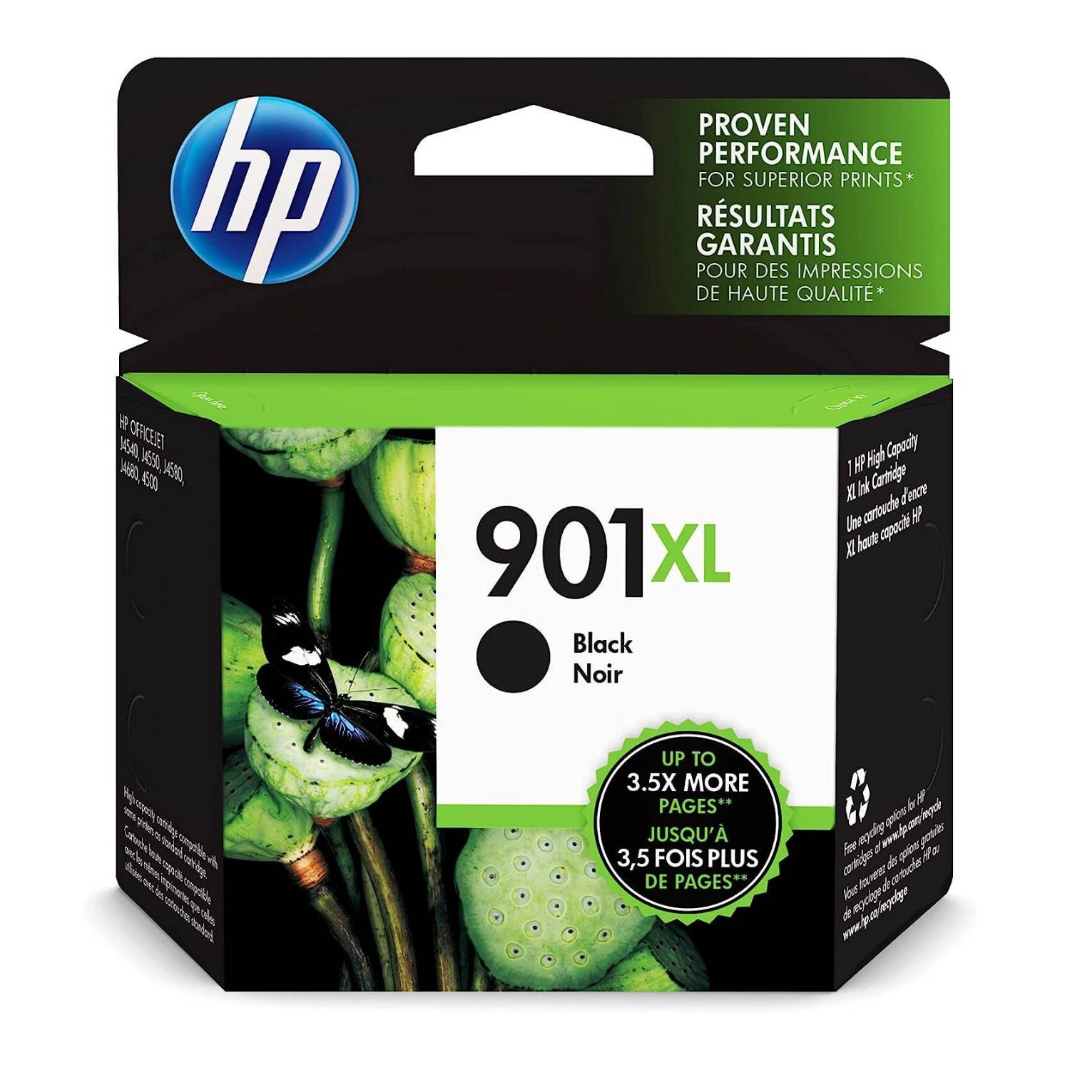 HP 901XL Black High Yield Original Ink Cartridge Compatible with HP Officejet Printer (700 Pages)