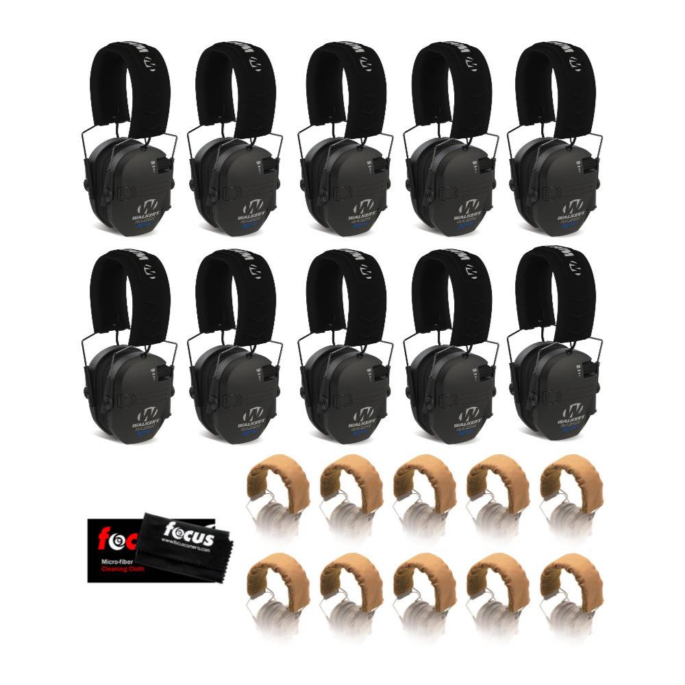Walker's Razor X-TRM Digital Ear Muffs (Black) Base Bundle (10-Pack)