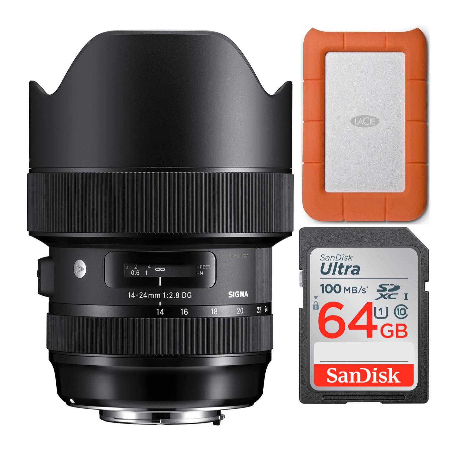 Sigma 14-24mm F2.8 DG HSM Art Lens for Canon Hard Drive Bundle