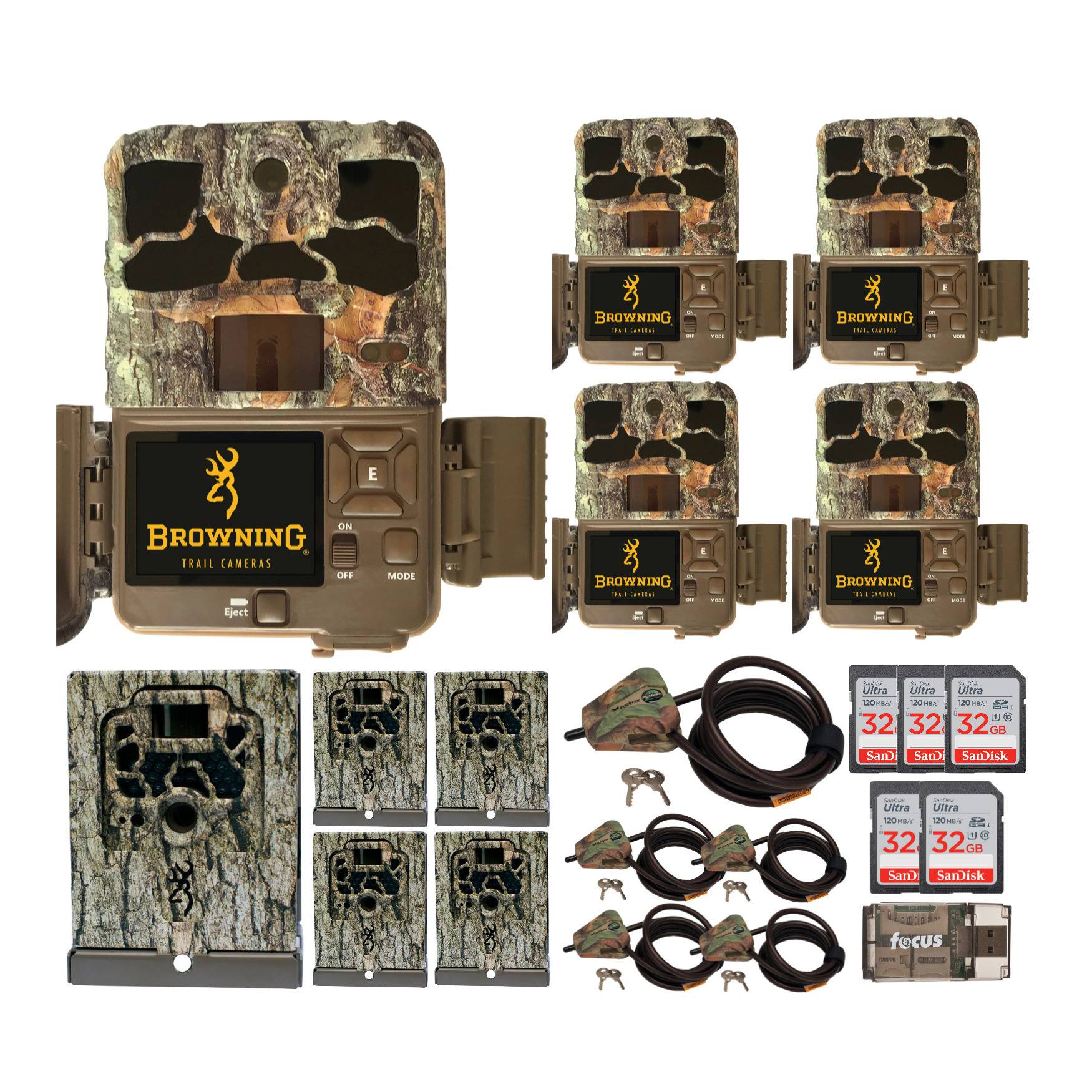 Browning Trail Cameras 20MP Spec OPS Edge Trail Camera Security Bundle (5-Pack)