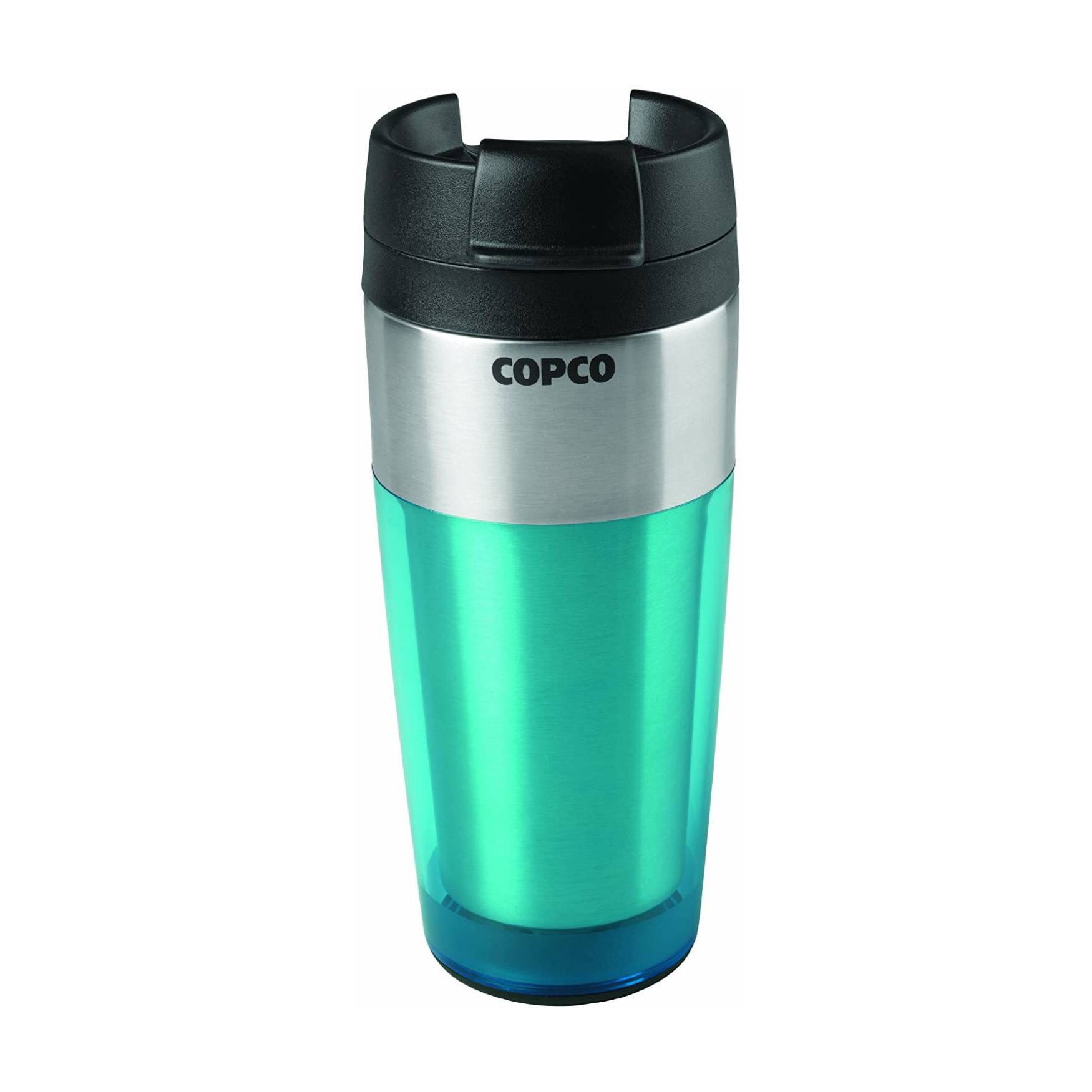 Copco Firefly 16-Ounce Double Wall Stainless Steel Tumbler with Flip Top Lid (Teal)