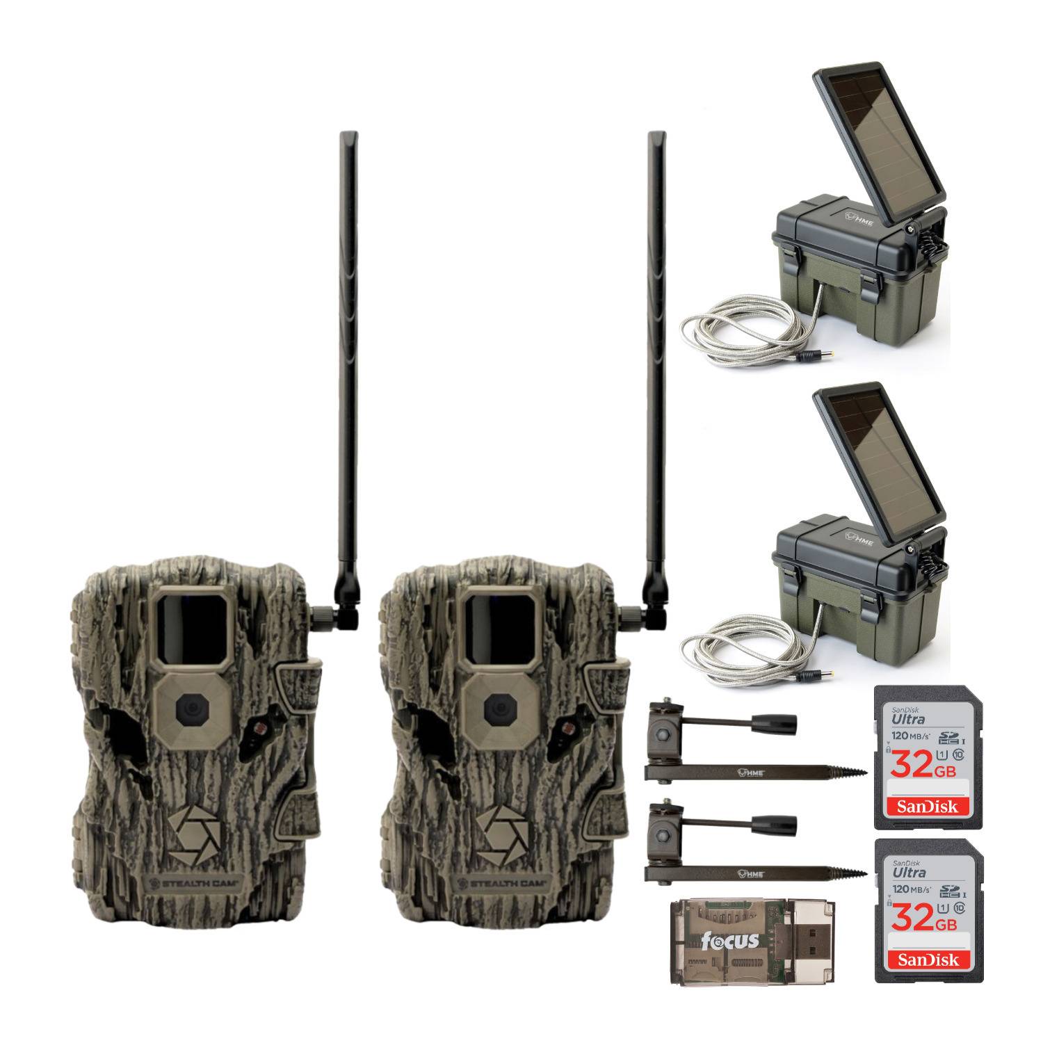 Stealth Cam Fusion 26MP Wireless Trail Camera (Verizon, 2-Pack) Essentials Bundle