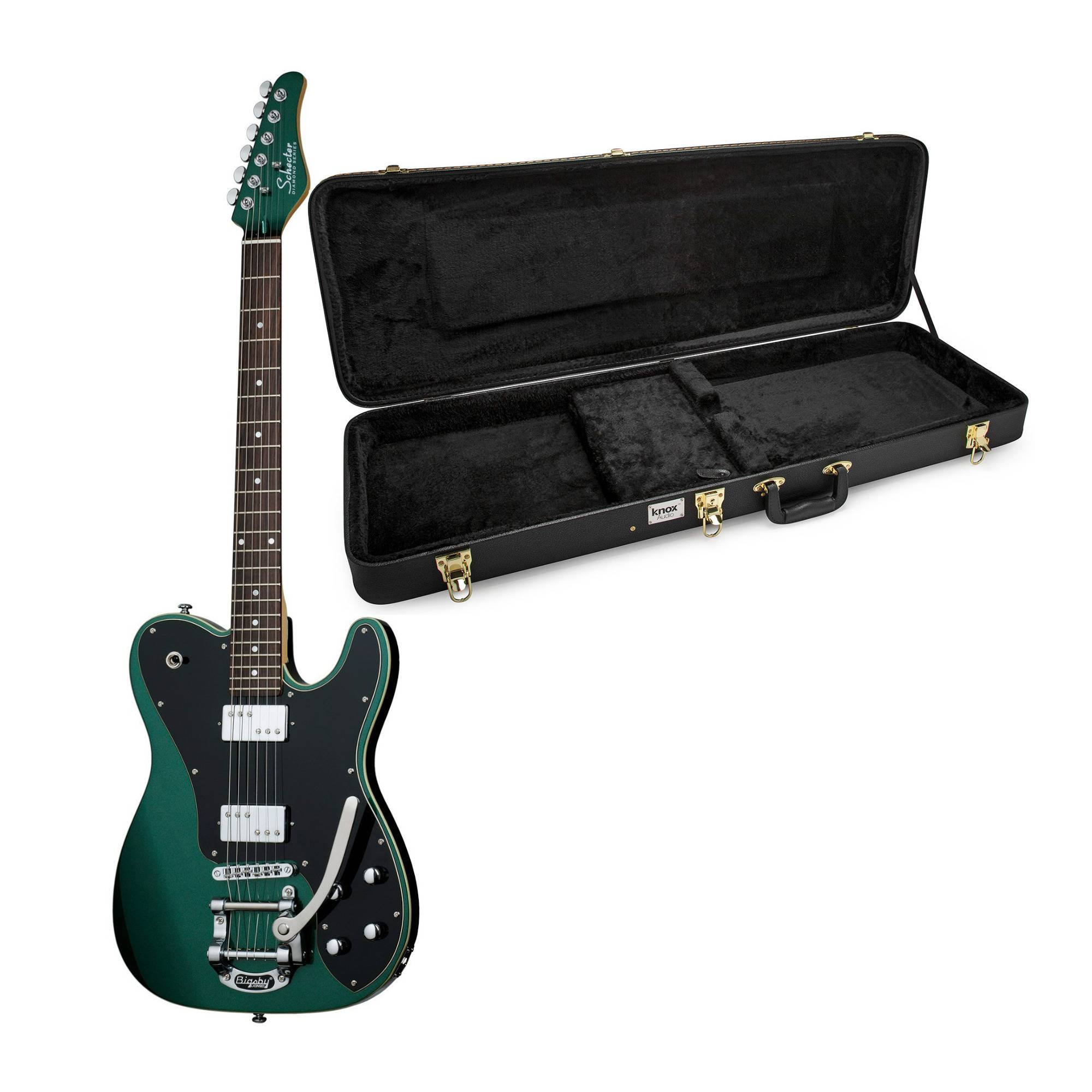 Schecter PT Fastback II 6-String B Electric Guitar (Dark Emerald Green) with Carrying Case