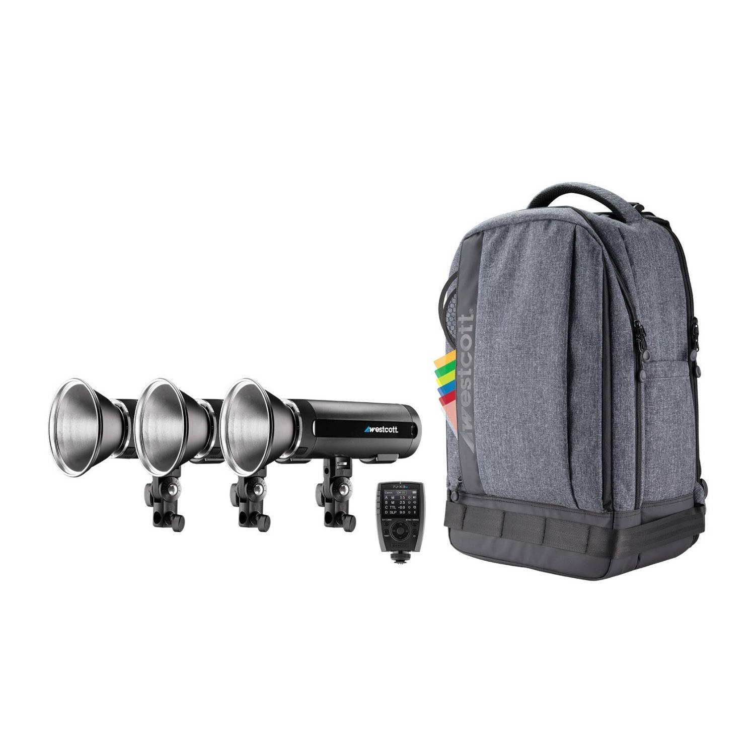 Westcott FJ200 Strobe 3-Light Backpack Kit with FJ-X3 M Universal Wireless Trigger