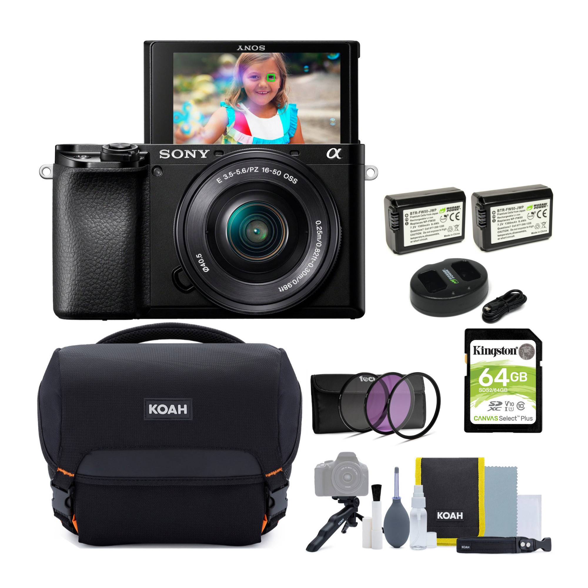 Sony Alpha a6100 APS-C Mirrorless Interchangeable-Lens Camera with 16-50mm Lens and Bag Bundle