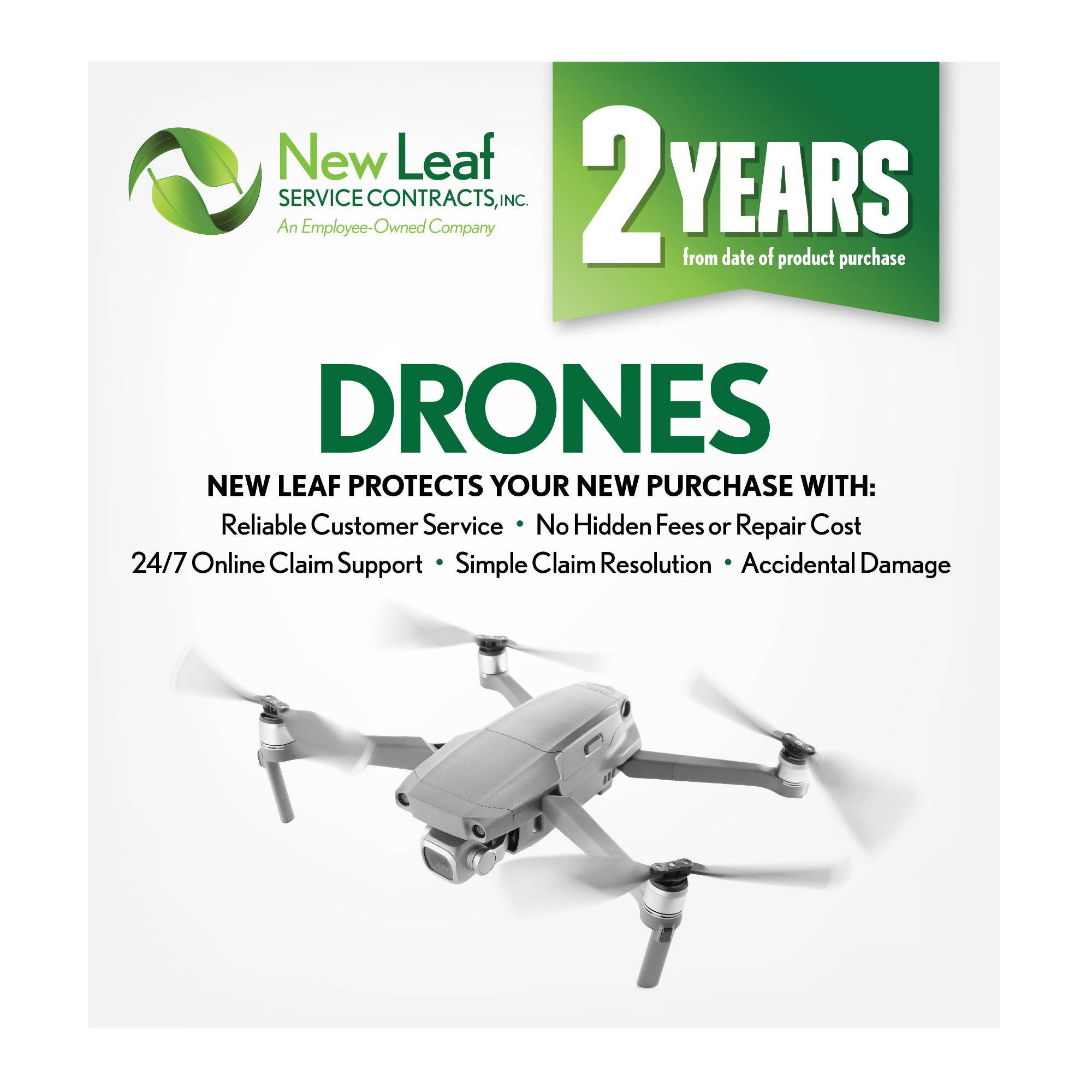 New Leaf 2-Year Drones ADH Protection for Products Retailing Under $250