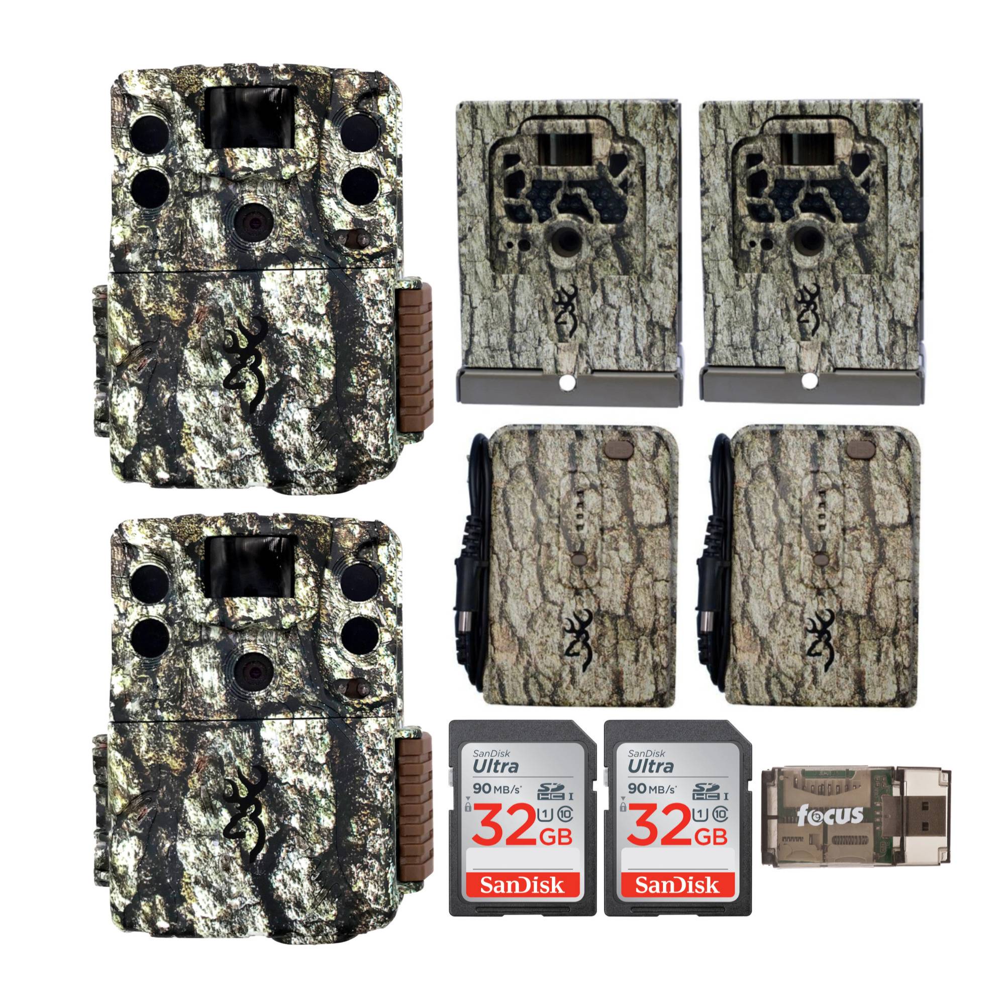 Browning Trail Cameras Command Ops Elite Trail Camera (2-Pack) with Battery Pack, Security Box, 32GB Card, and Reader