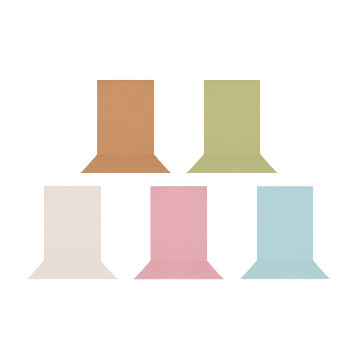 Westcott 5' x 12' Photo Backdrops 5-Pack of Neutral Colors (Brown , White, Blue, Moss Green, Pink)
