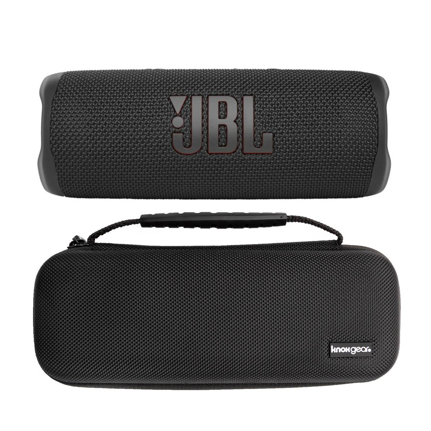 JBL Flip 6 Portable Waterproof Speaker (Black) with Knox Gear Hardshell Travel and Protective Case