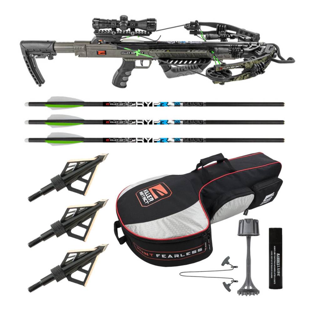 Killer Instinct BOSS 405 FPS Crossbow Package with Case and Three Broadheads