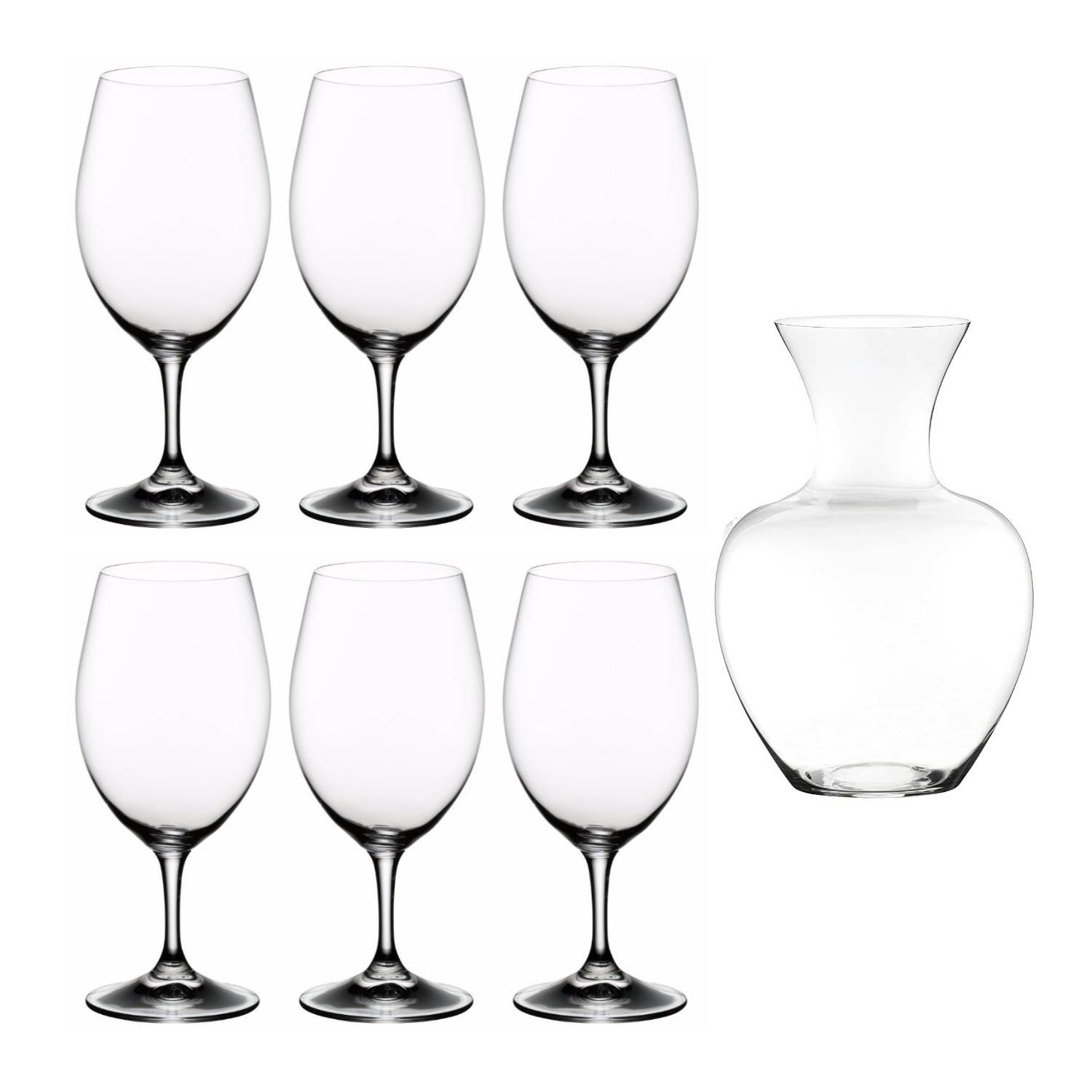 Riedel Ouverture Magnum Glasses and Apple Decanter (Set of 7)