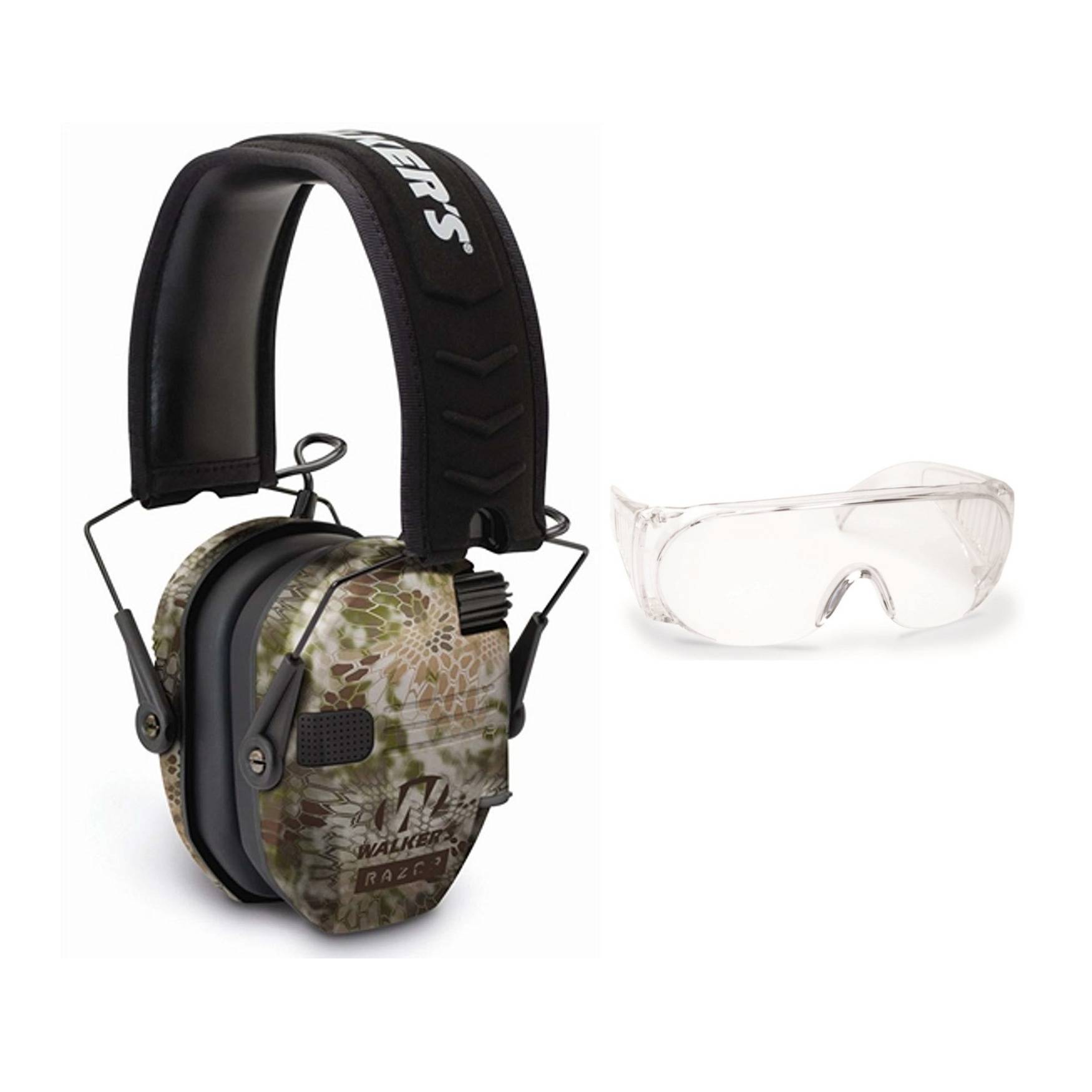 Walker's Razor Slim Shooting Muffs (Kryptek Camo) with OTG Safety Glasses