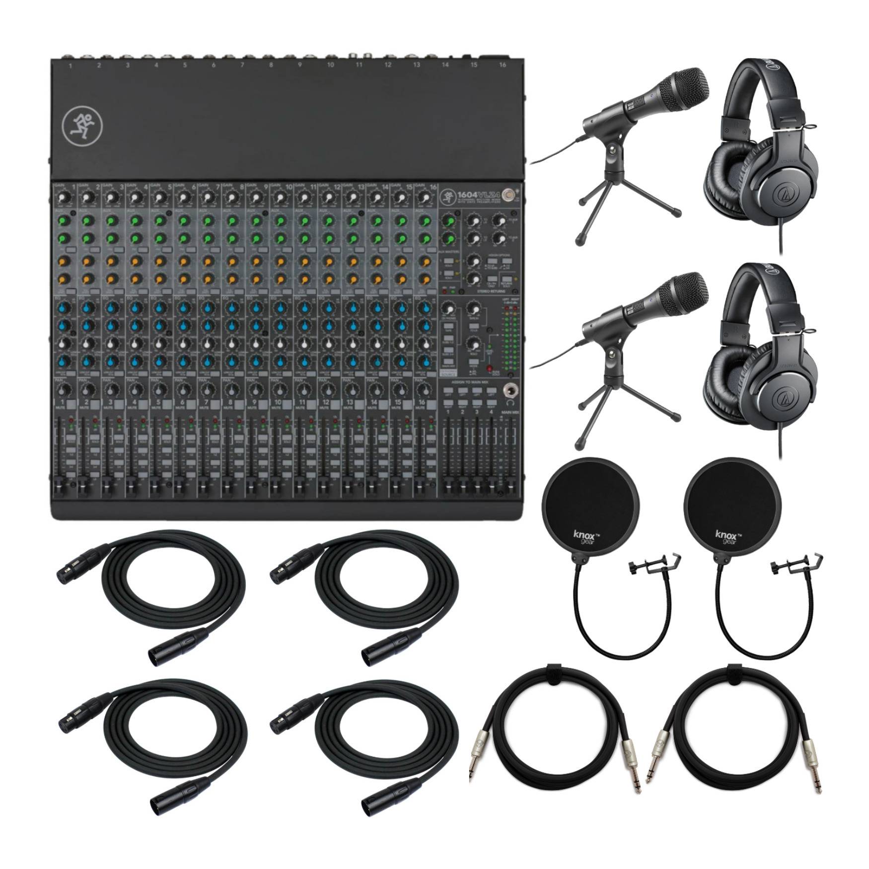 Mackie 1604VLZ4 16-Channel Compact 4-Bus Mixer with Mic, Headphone and Accessory