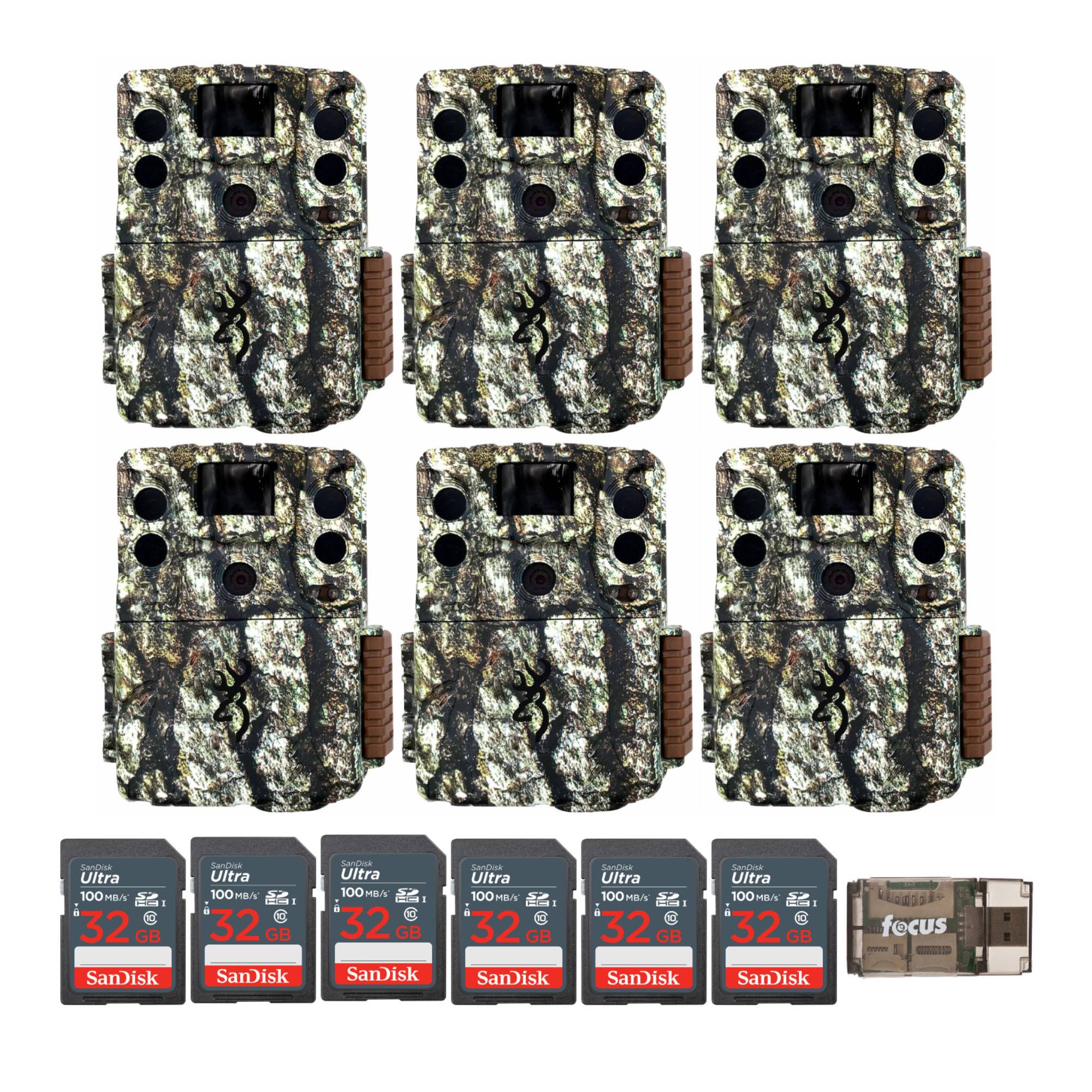Browning Command Ops Elite 20 Trail Camera with 32GB Memory Cards and Card Reader (6-Pack)