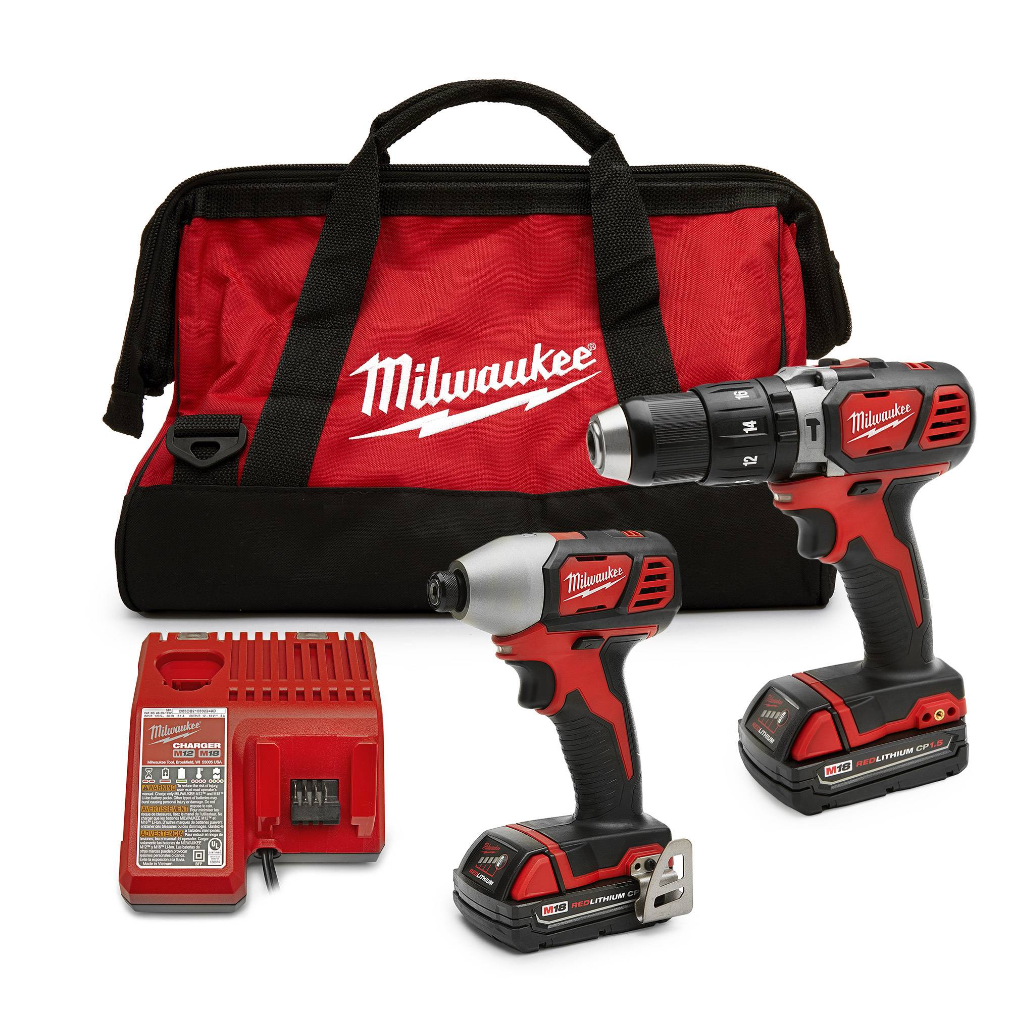 Milwaukee 2697-22CT M18 18-Volt Lithium-Ion Cordless Hammer Drill/Impact Driver Combo Kit