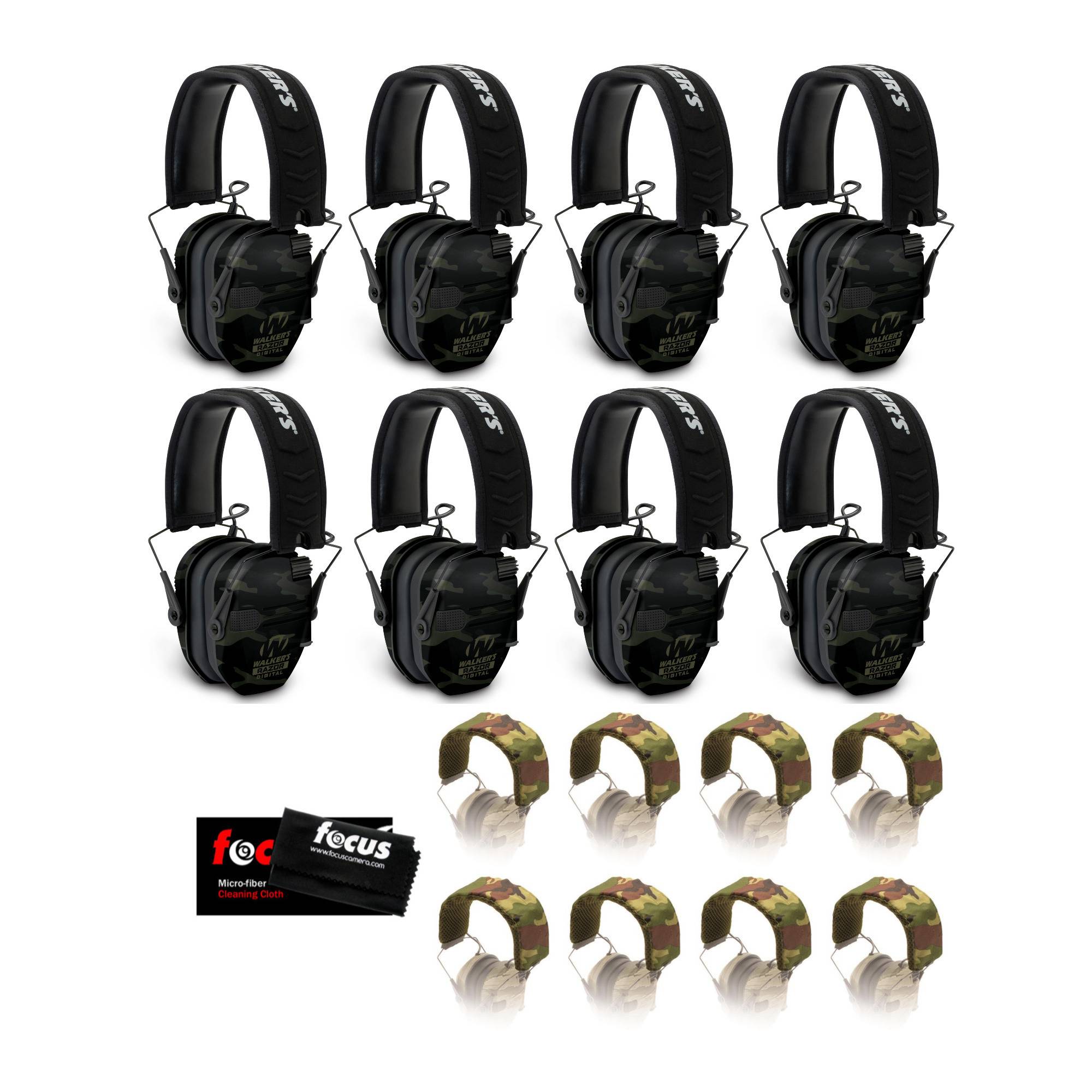Walker's Razor Digital Ear Muffs (Multi Camo) Base Bundle (8-Pack)