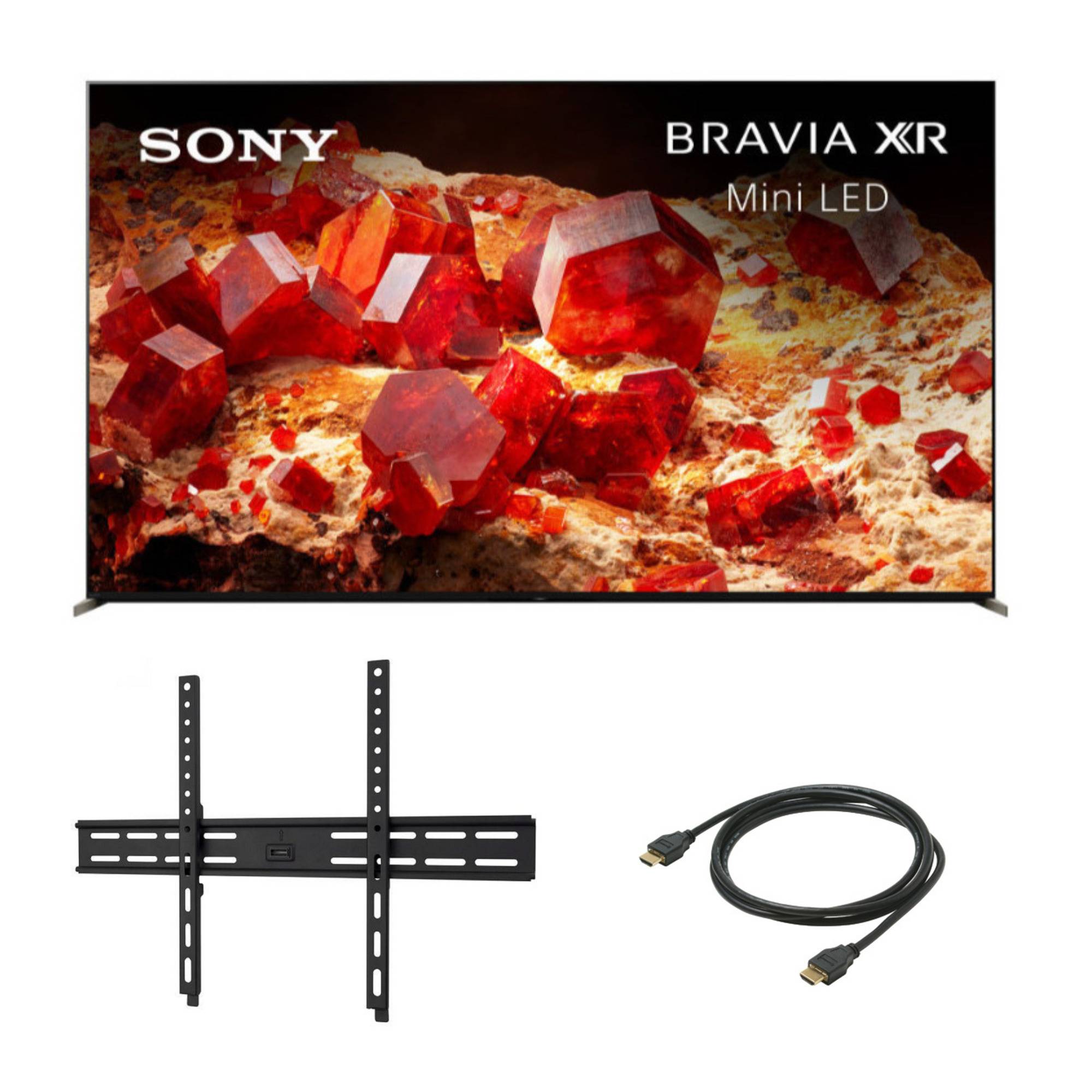 Sony BRAVIA XR 85” Class X93L Mini LED 4K HDR TV (2023 Model) with Wall Mount and HDMI Cable