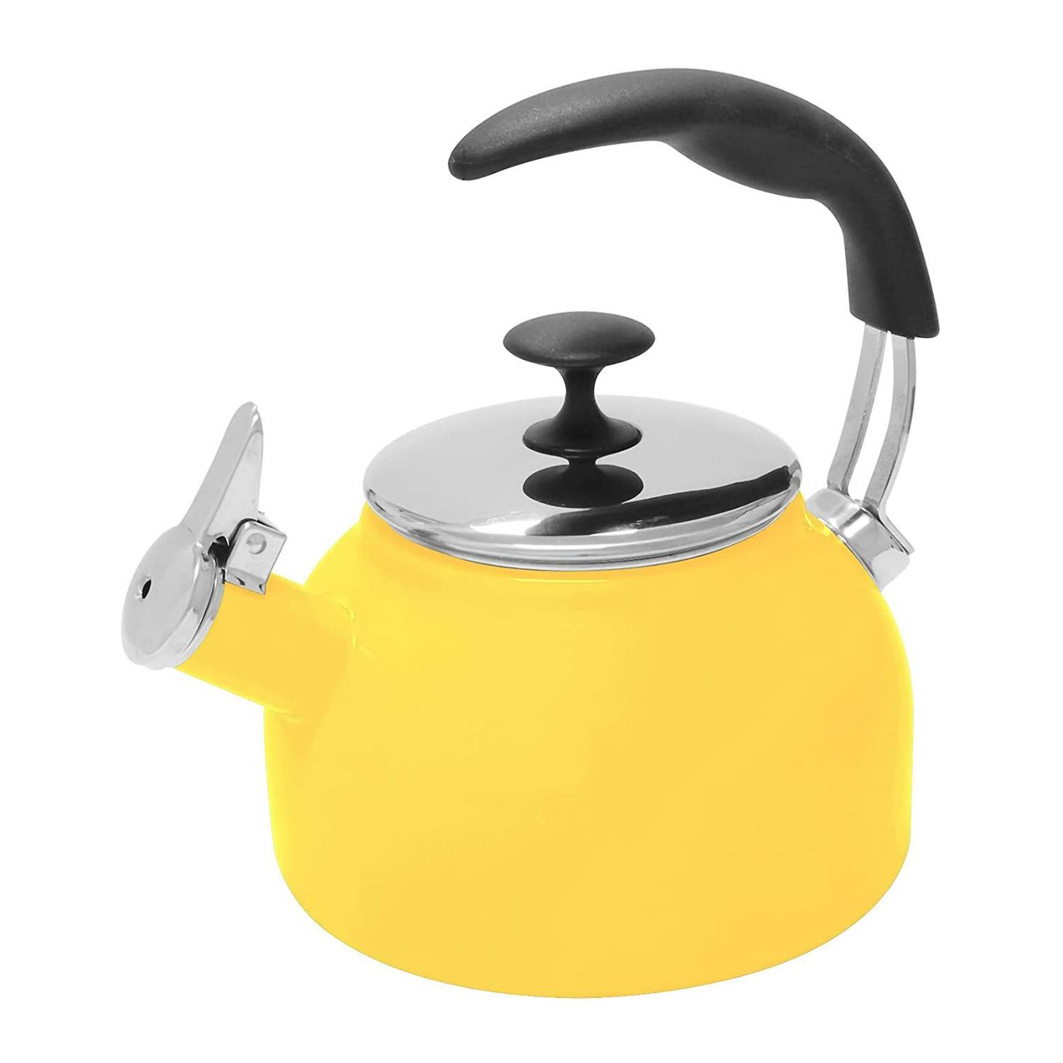 Chantal Ceylon Enamel-on-Steel Whistling Tea kettle (1.6-Quart, Canary Yellow)