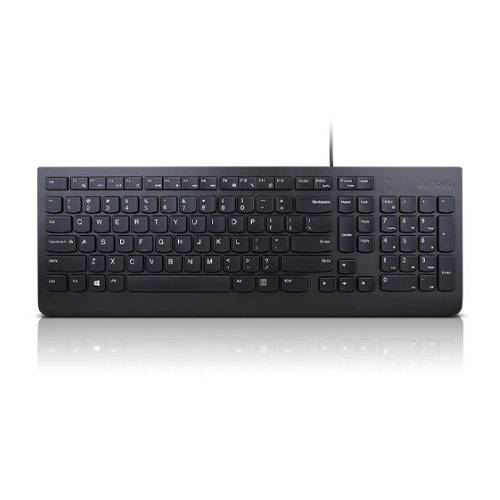 Lenovo TS Essential Wired USB Keyboard (Black, US English)