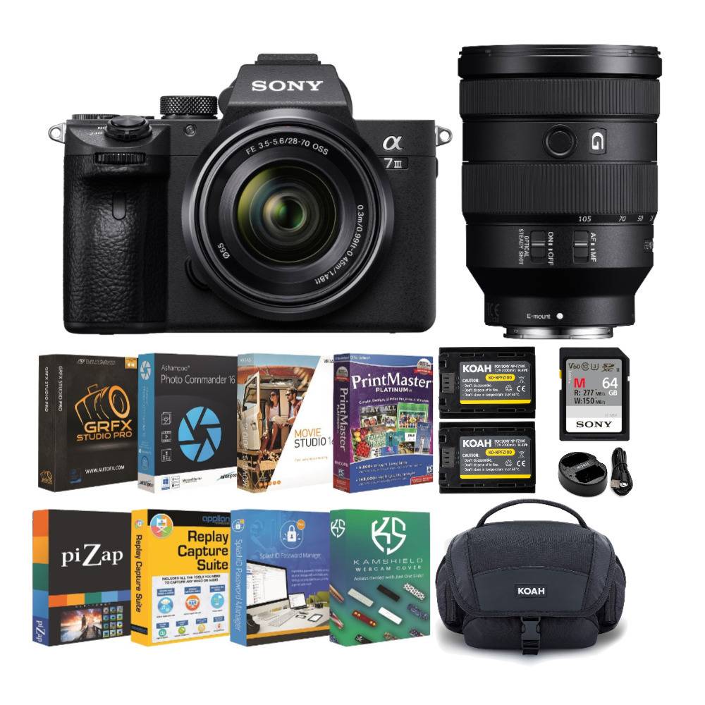 Sony Alpha a7 III Full Frame Mirrorless Digital Camera with 28-70mm and 24-105mm Lens Bundle