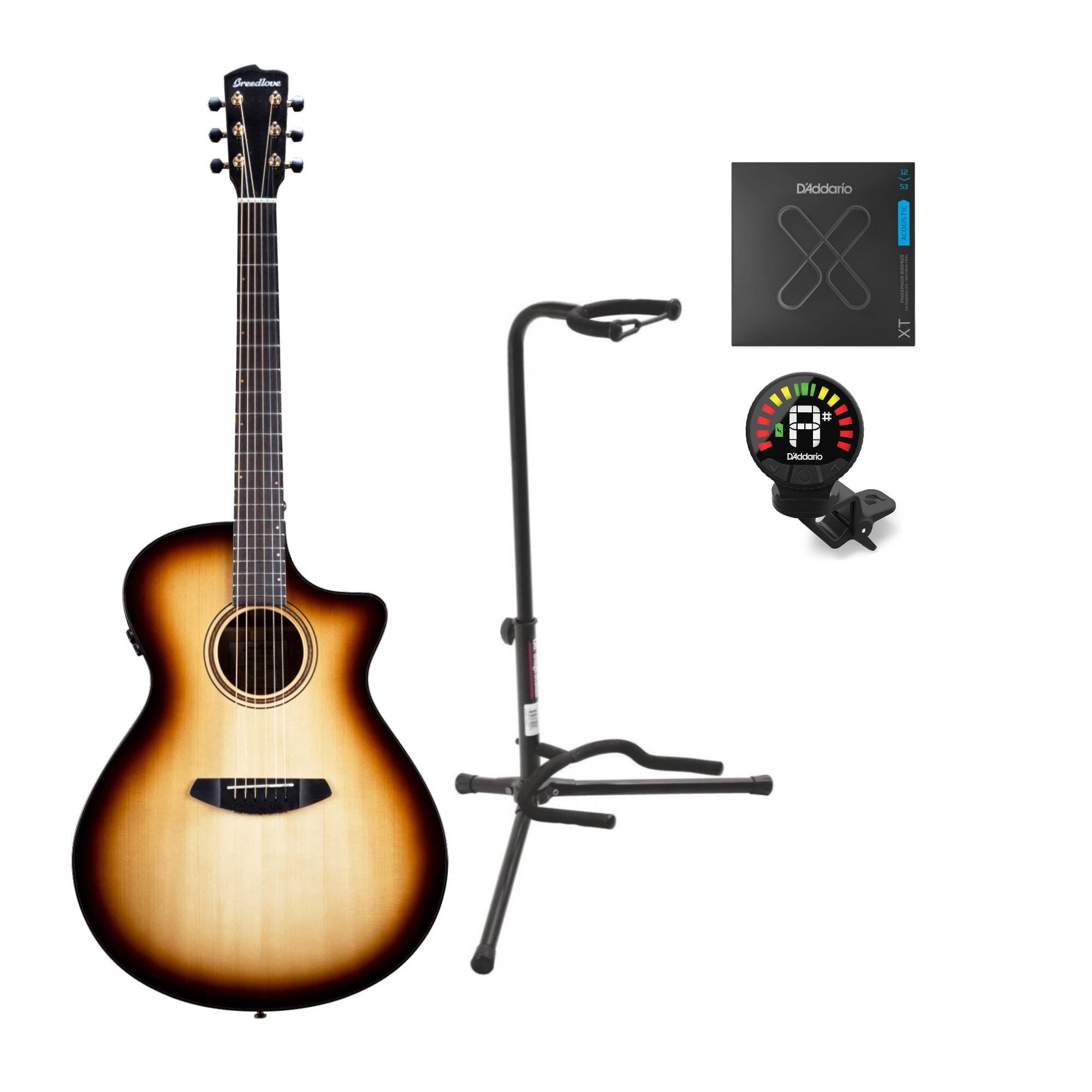 Breedlove Artista Pro Concerto CE Acoustic Guitar (Burnt Amber) with Stand, Tuner, and Strings