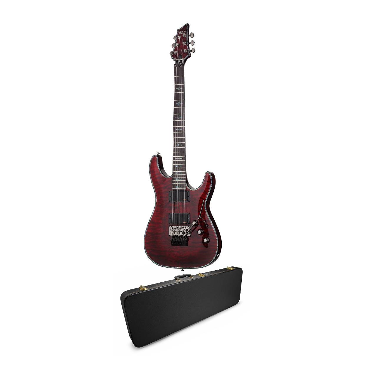 Schecter Hellraiser C-1 FR Electric Guitar (Black Cherry) with Hard Shell Carrying Case
