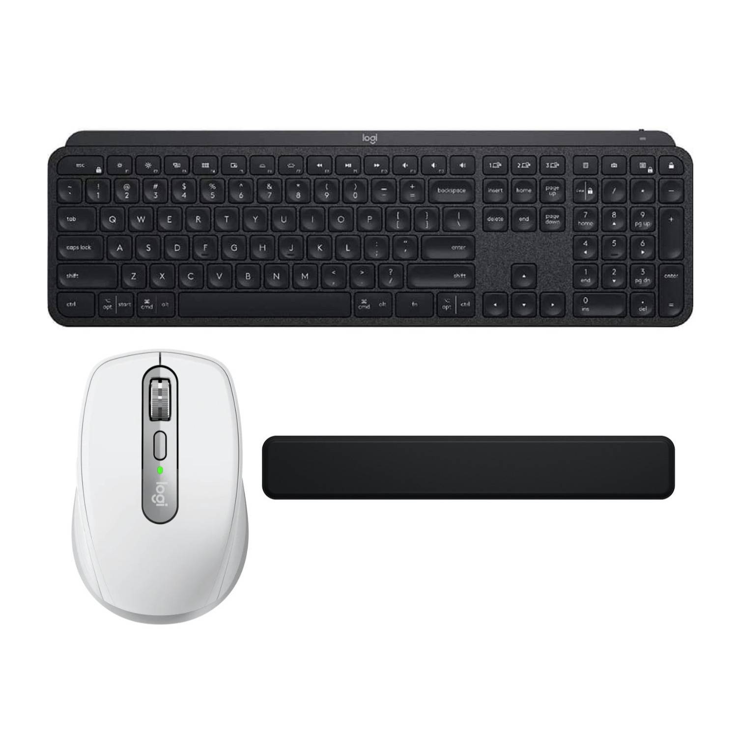 Logitech MX Keys Advanced Wireless Illuminated Keyboard and Mouse with Palm Rest