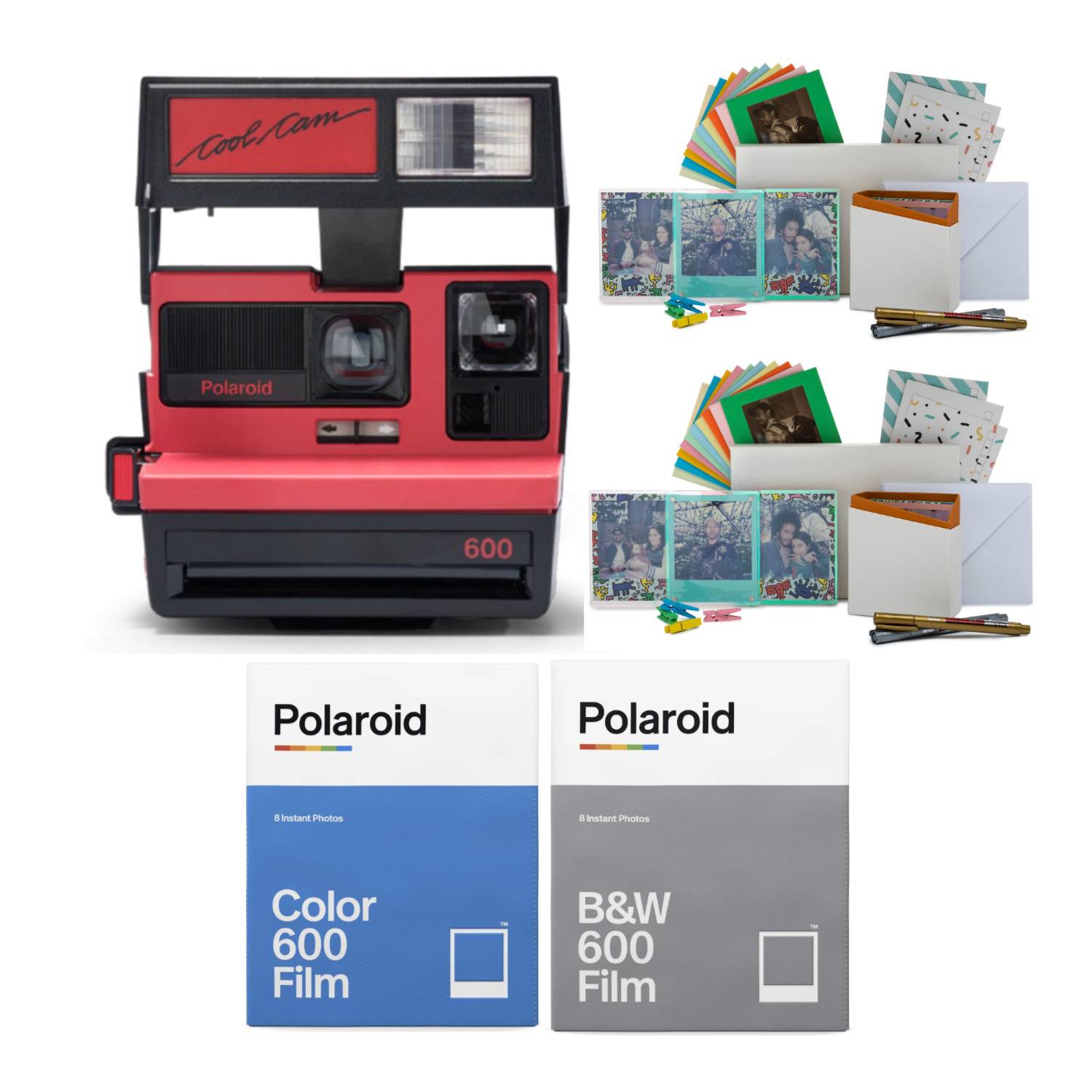 Polaroid Originals 600 Cool Cam Instant Film Camera (Red) with Polaroid Instant Films Bundle