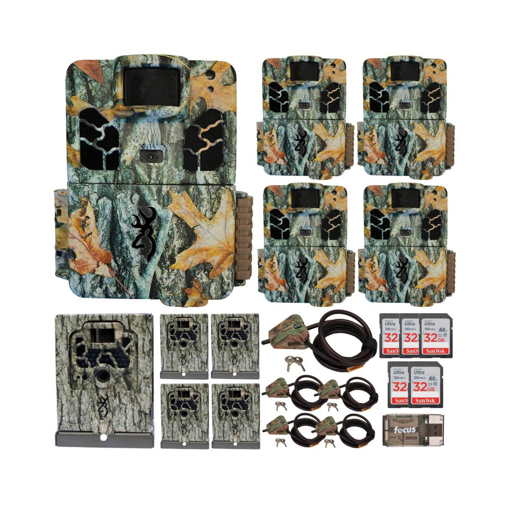 Browning Trail Cameras Dark Ops HD Pro X 20MP Trail Camera Security Bundle (5-Pack)