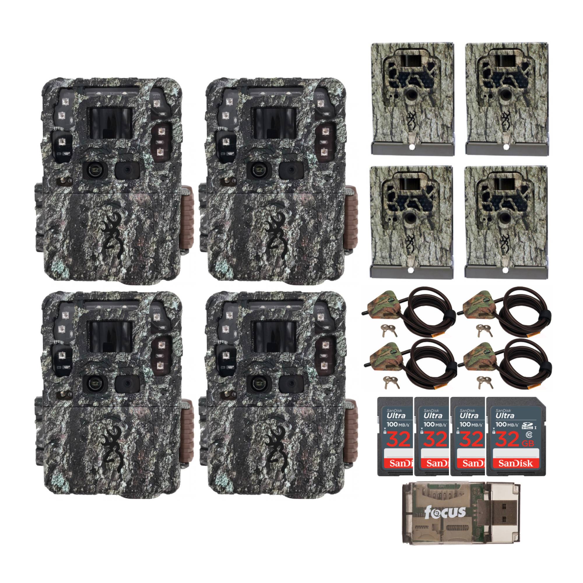 Browning Strike Force Pro DCL Trail Camera Super Security Bundle (4-Pack)