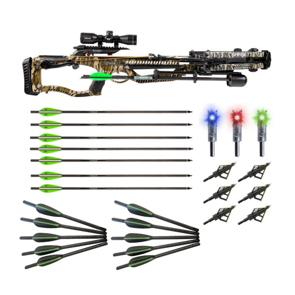 Barnett Crossbows Whitetail Hunter Str Ccd with Headhunter Arrows, Nocks, and Fixed Blades Bundle