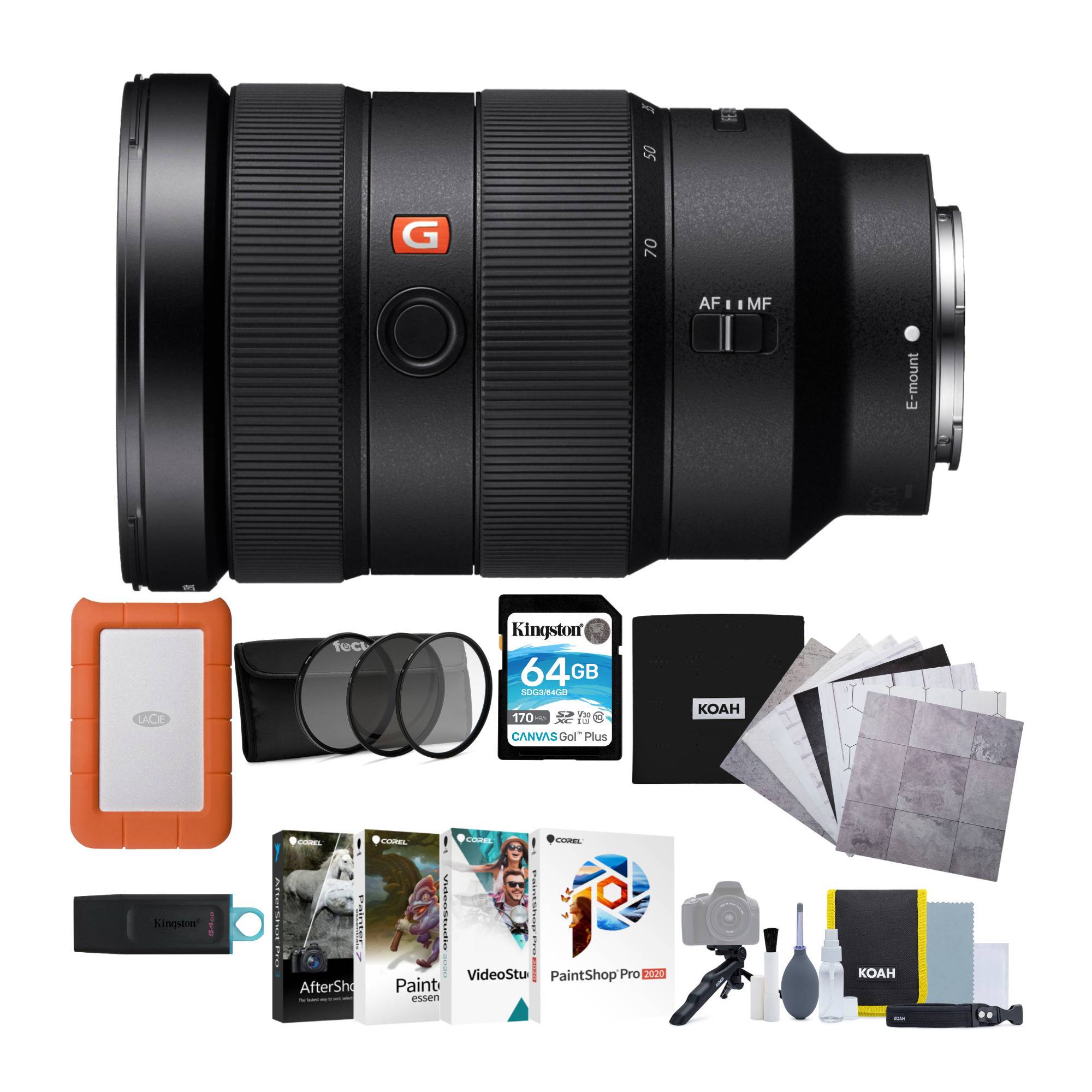 Sony FE 24-70mm f/2.8 GM Lens Bundle with Accessories