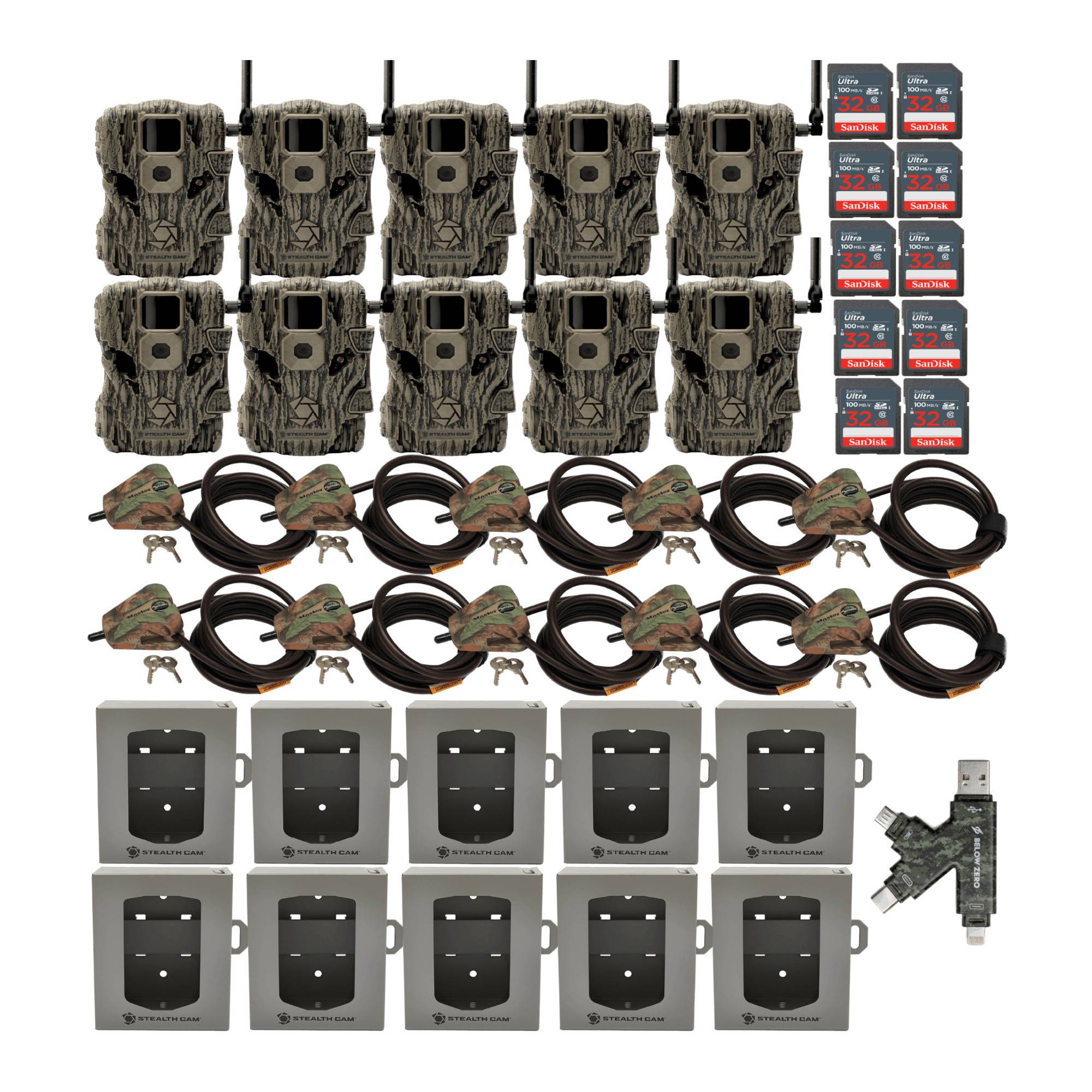Stealth Cam Fusion X 26MP Trail Camera (AT&T) Super Security Bundle (10-Pack)