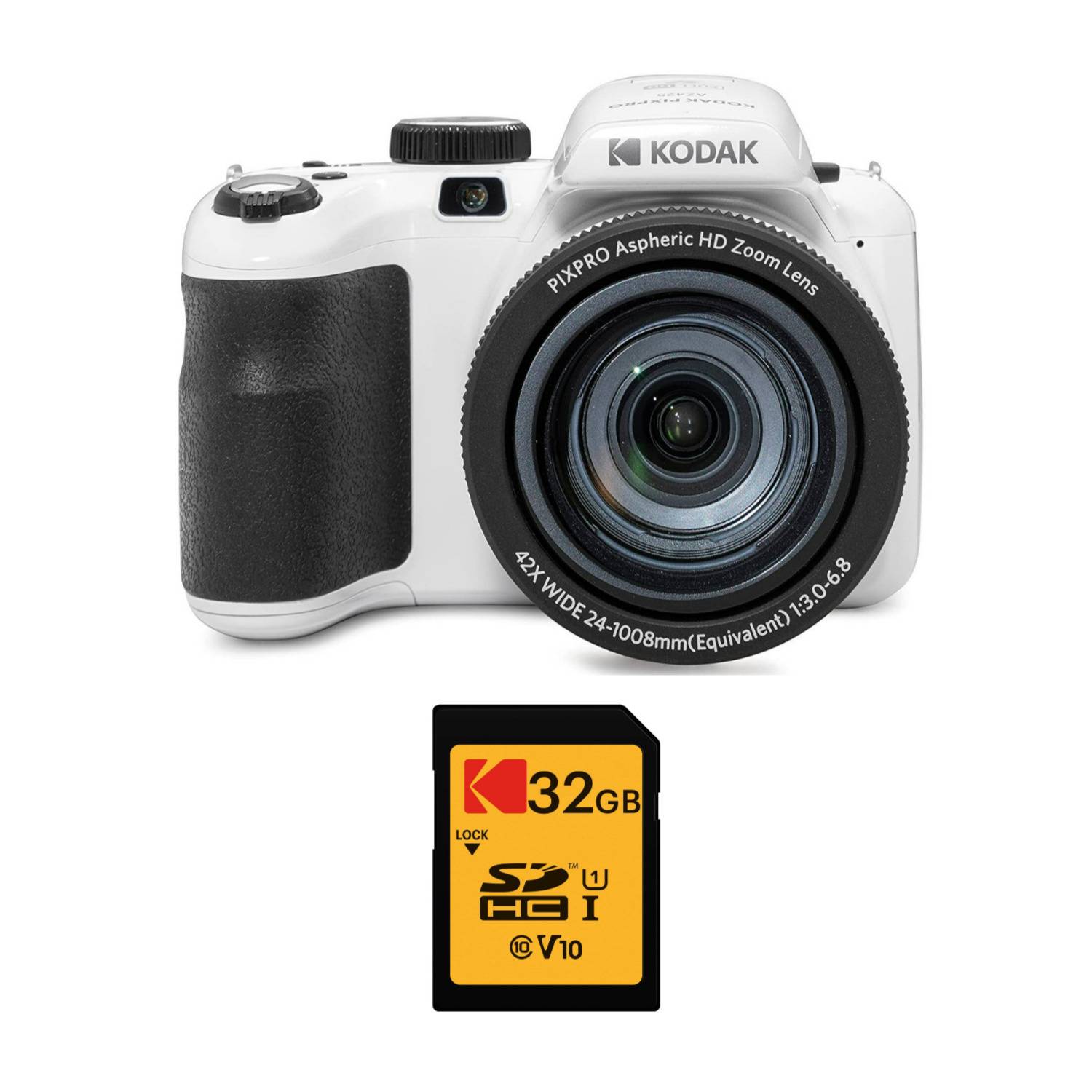 Kodak PIXPRO AZ425 Astro Zoom 20MP Digital Camera (White) with 32GB Card