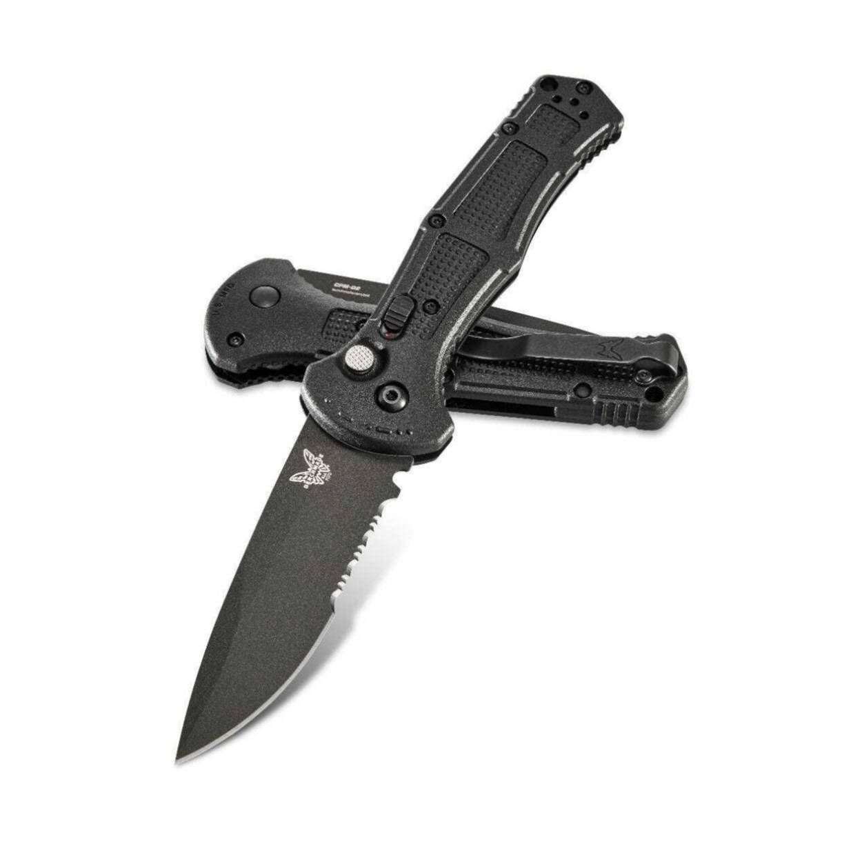 Benchmade 9070SBK Claymore Auto Folding Knife 3.6-Inch CPM-D2 Blade Combo (Cobalt Black)