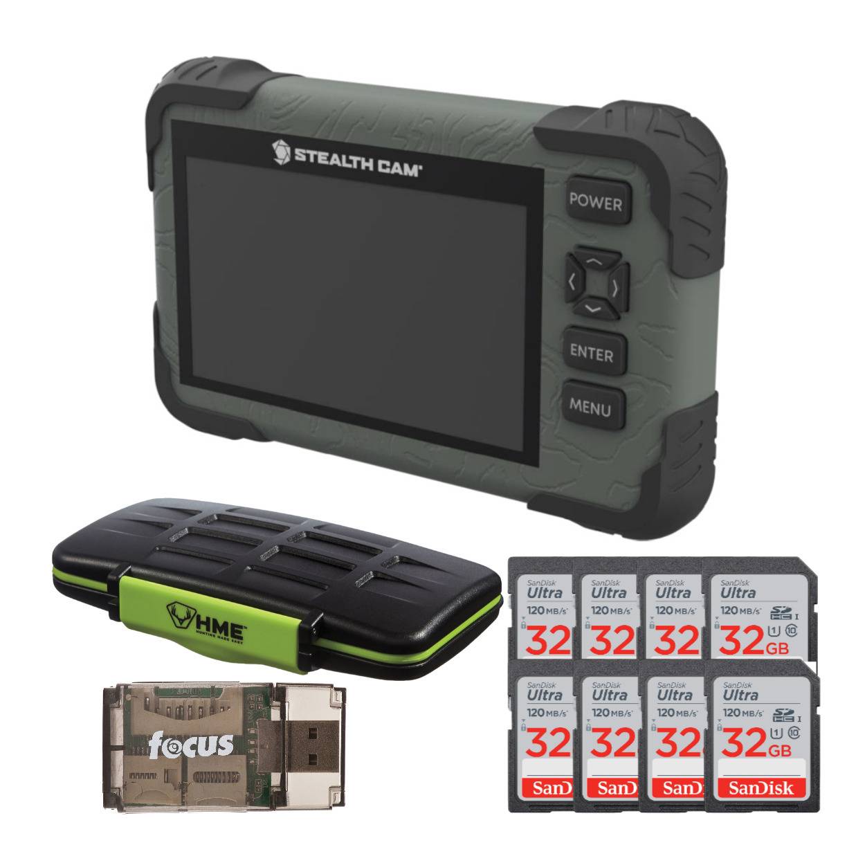 Stealth Cam SD Card Viewer with 4.3-Inch HD Touch Display and Card Holder Bundle