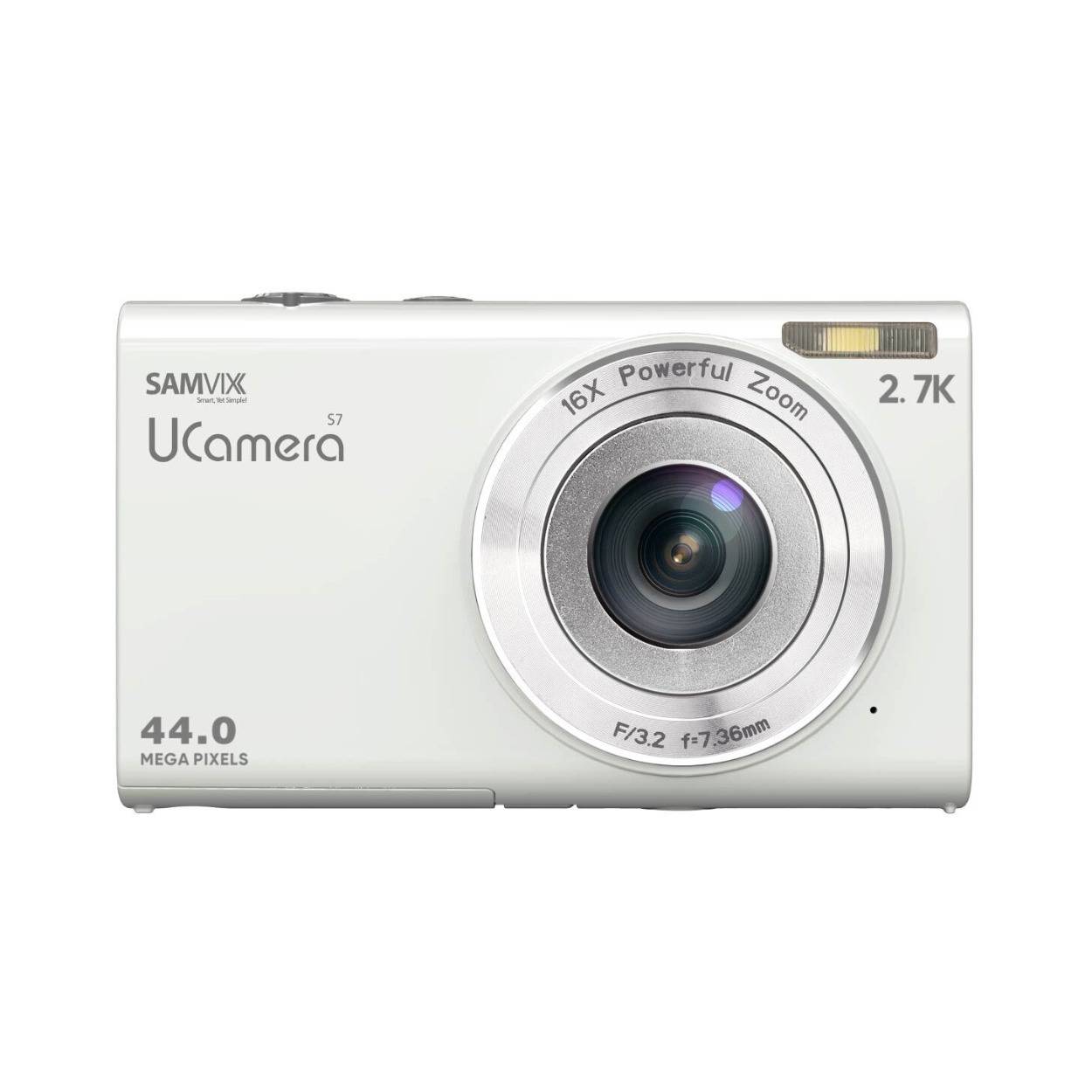Samvix UCamera S7 Kosher 44MP Digital Camera with Video, No Wifi, No Bluetooth (White)