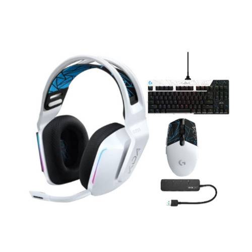 Logitech G733 Lightspeed Wireless RGB Gaming Headset (KDA) with Gaming Keyboard, Gaming Mouse Bundle