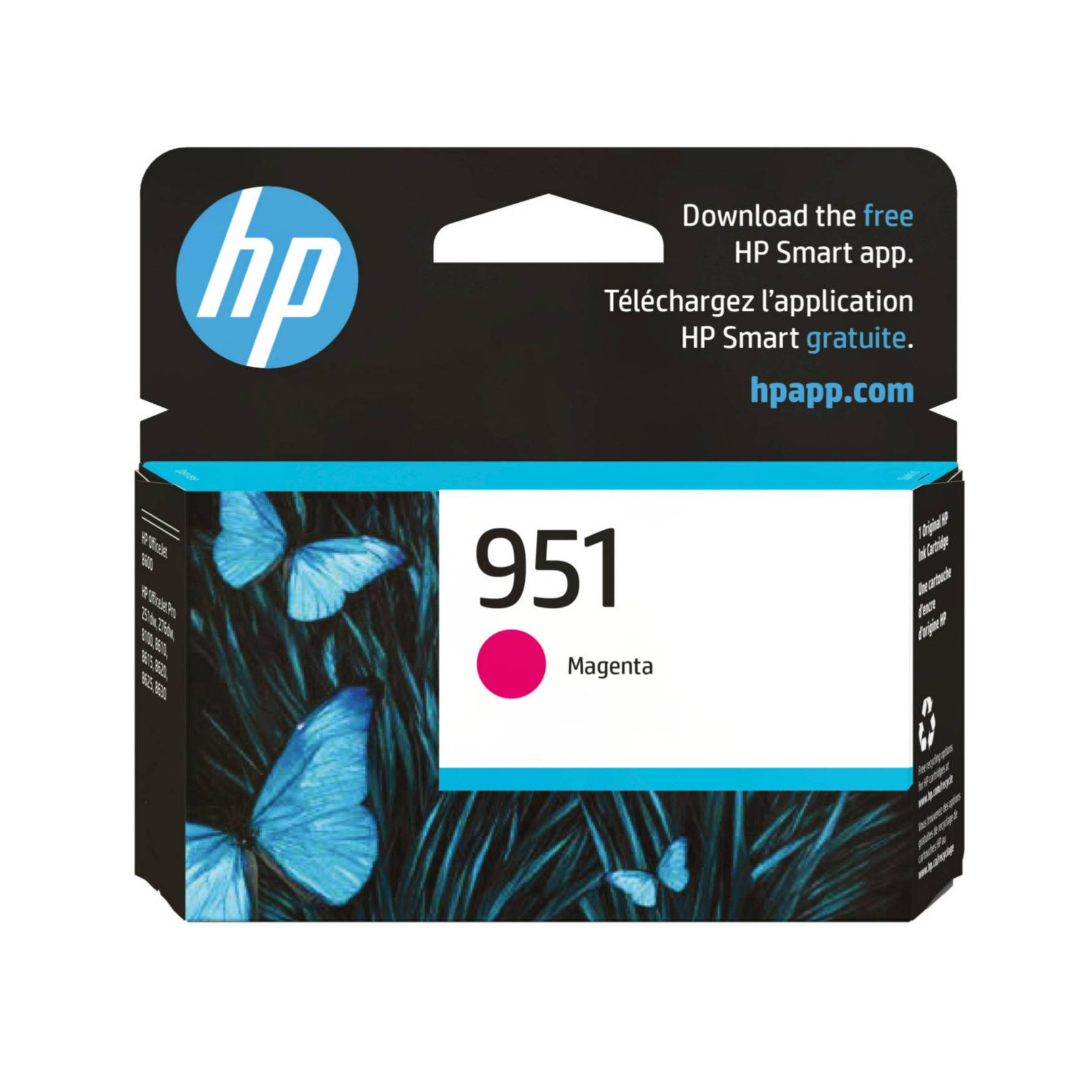 HP 951 Easy to Recycle, Water and Fade Resistant Original Ink Cartridge (Magenta, 700 Pages)